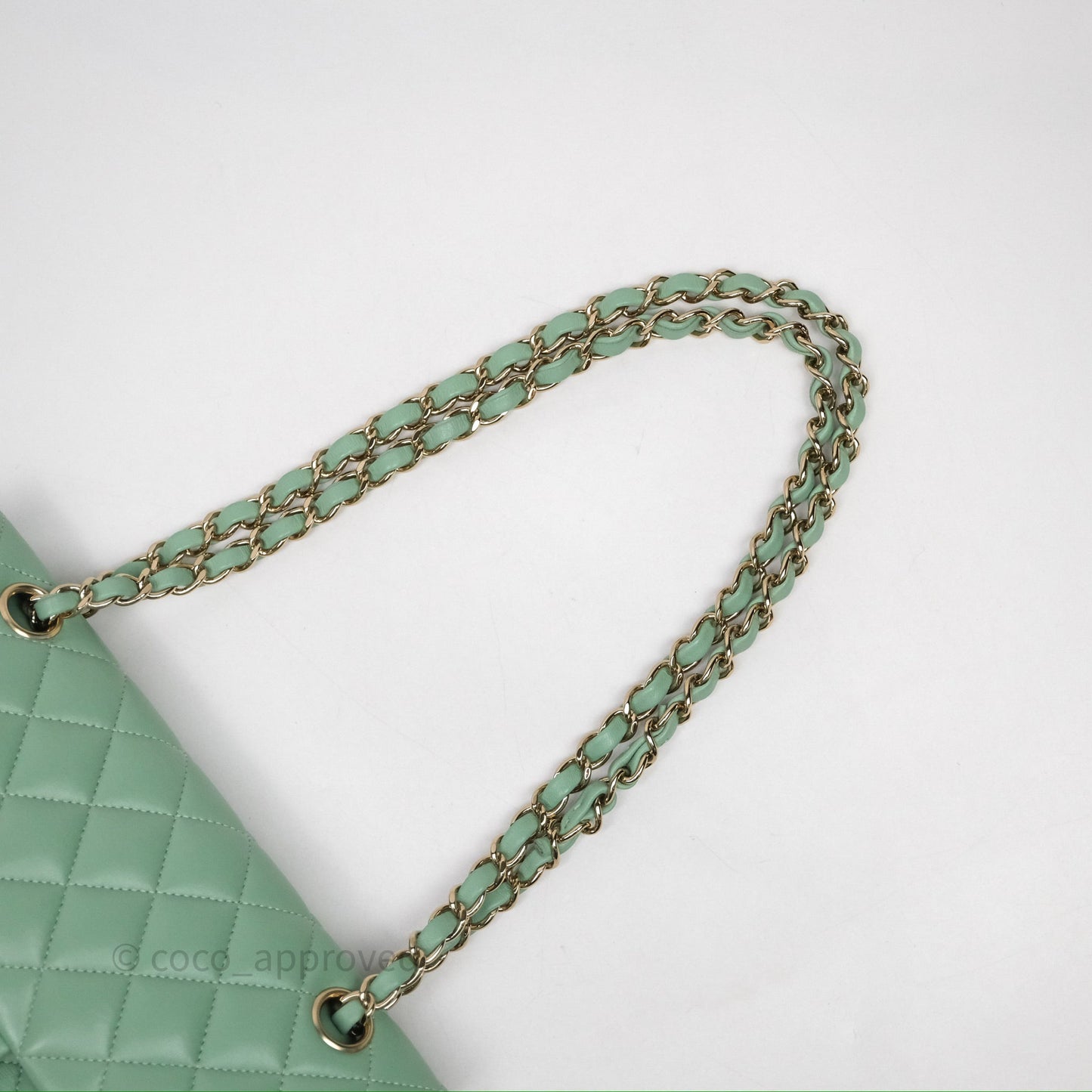Chanel Small Classic Flap Quilted Mint Green Lambskin Gold Hardware
