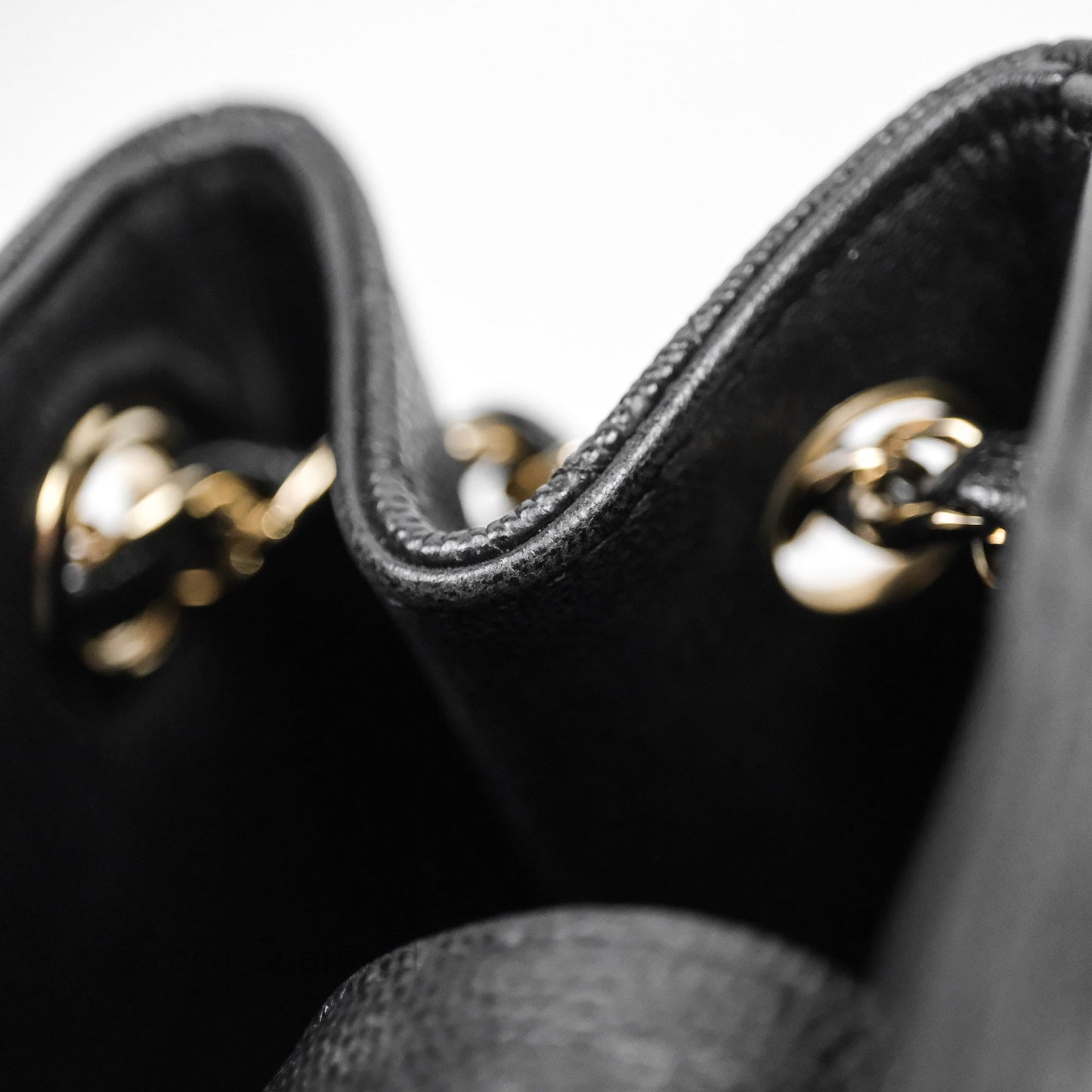 Chanel Mini Bucket Tote Black Caviar Gold Hardware 22S