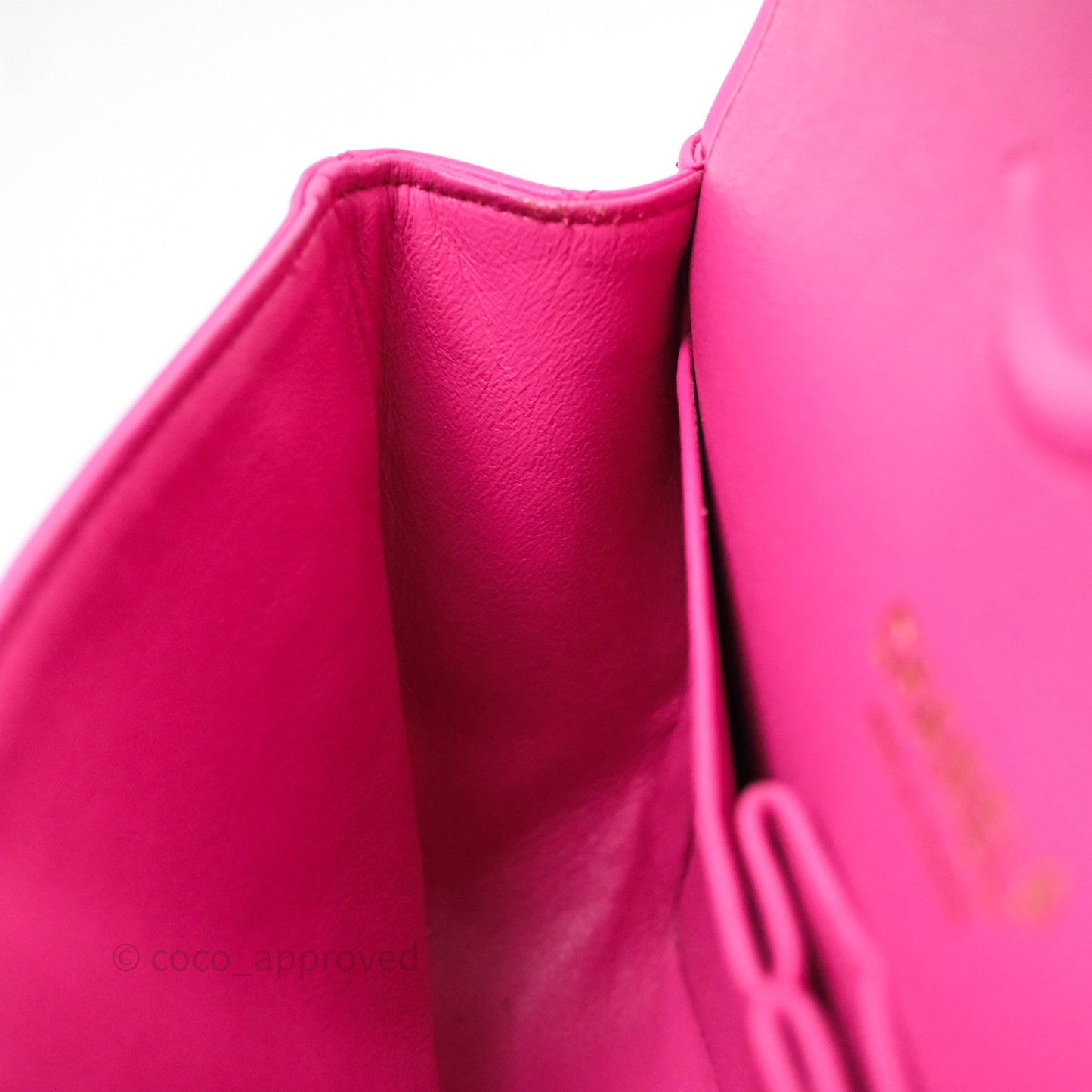 Chanel Classic M/L Medium Flap Quilted Hot Pink Lambskin Gold Hardware