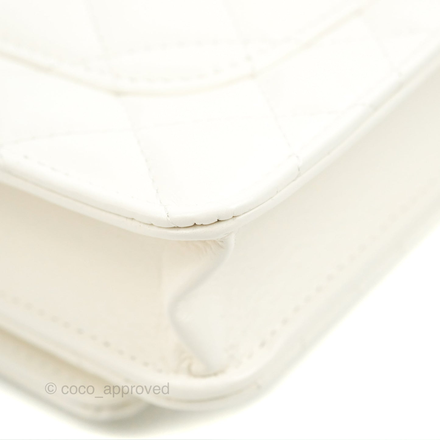 Chanel Rainbow Top Handle Wallet On Chain WOC White Glazed Lambskin 23P