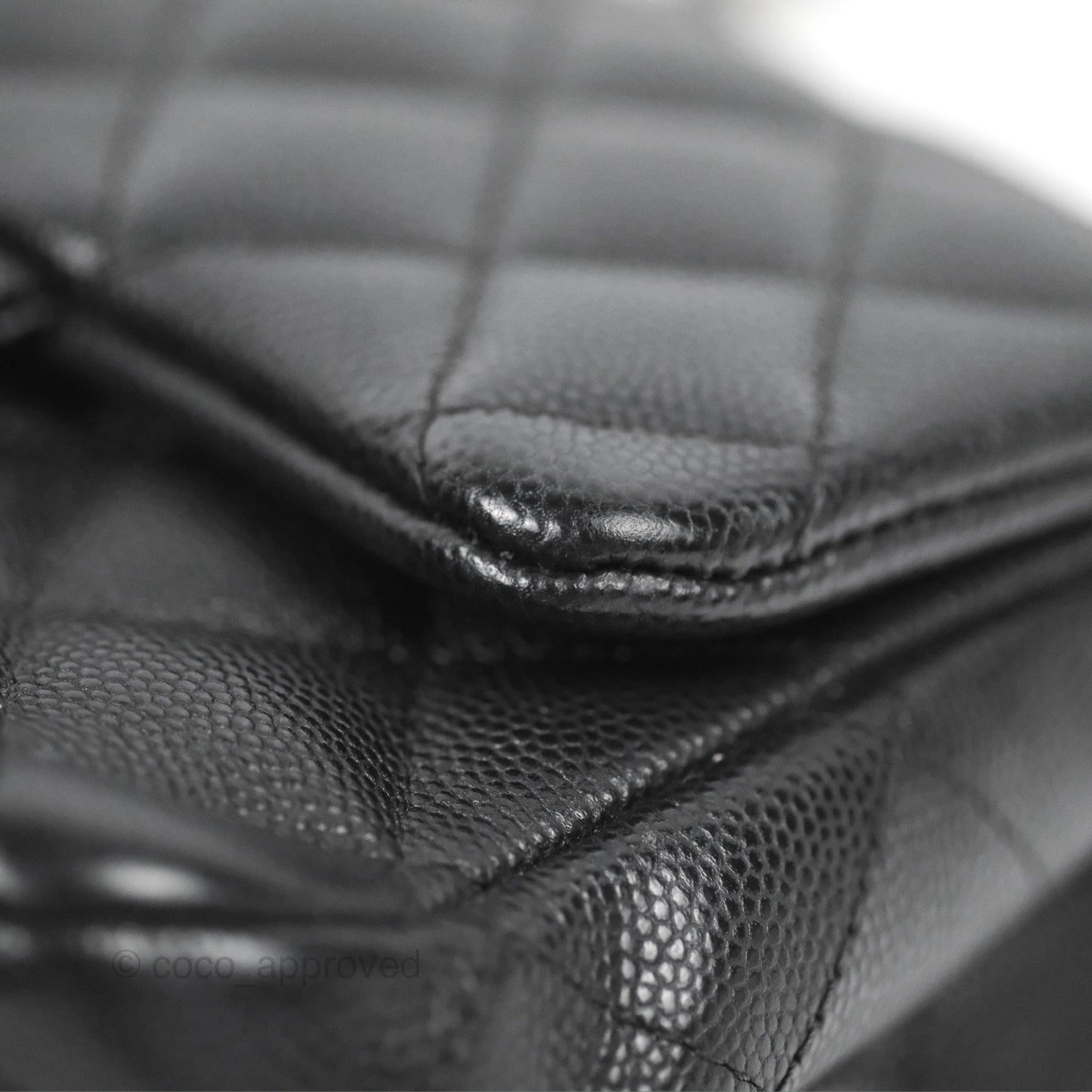 Chanel Quilted Mini Square Flap Black Caviar Silver Hardware
