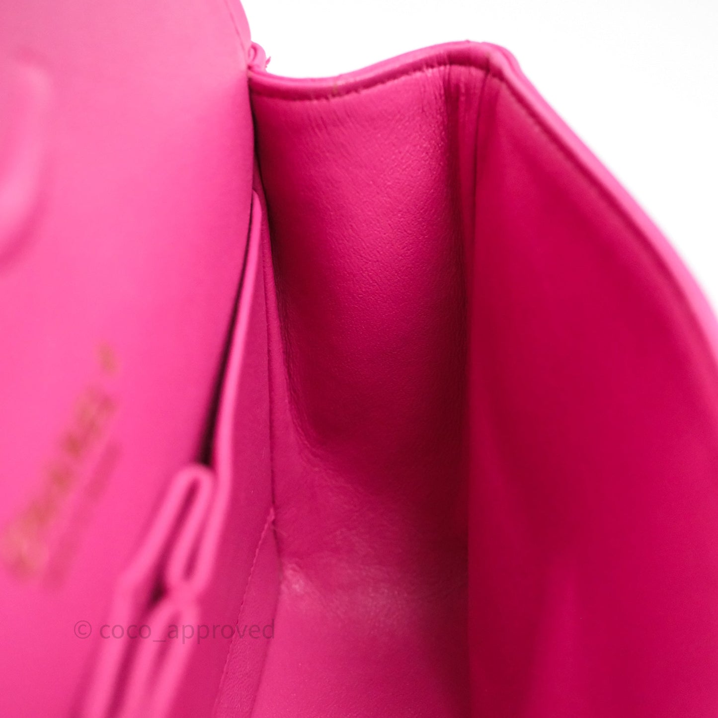 Chanel Classic M/L Medium Flap Quilted Hot Pink Lambskin Gold Hardware