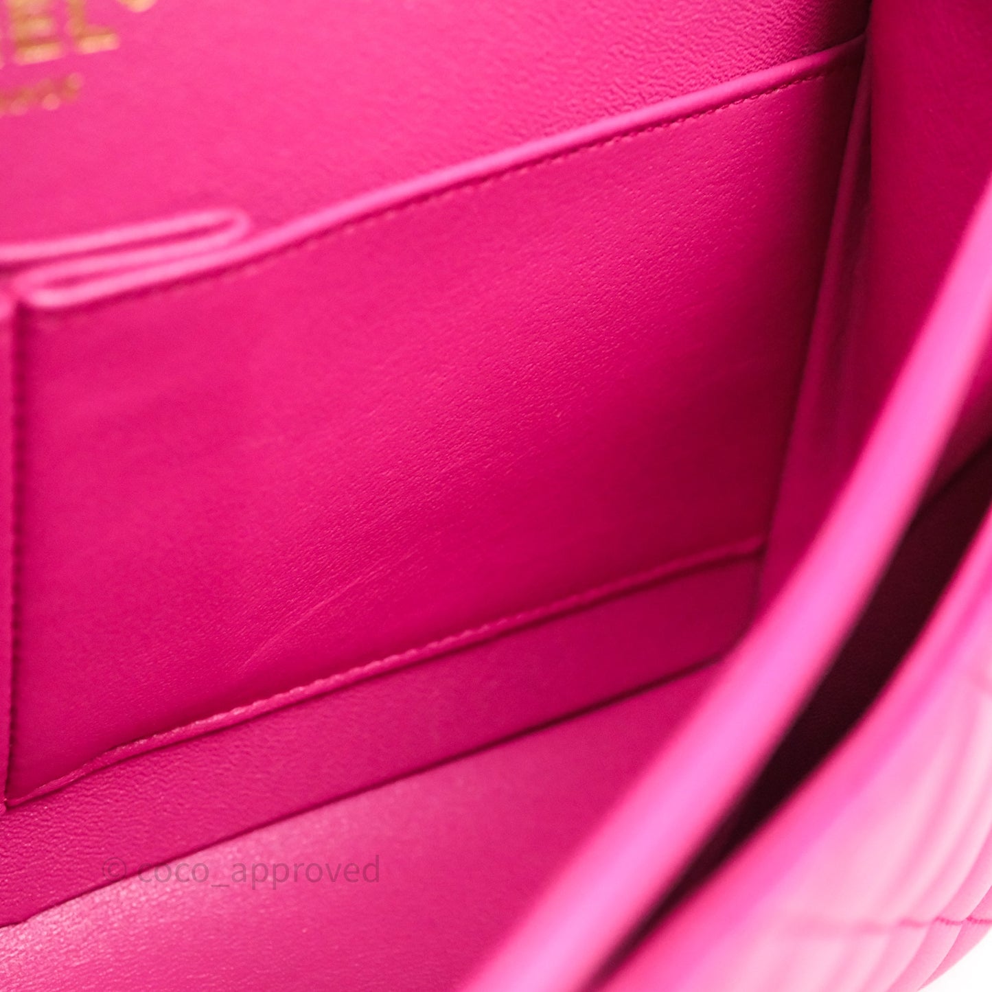Chanel Classic M/L Medium Flap Quilted Hot Pink Lambskin Gold Hardware