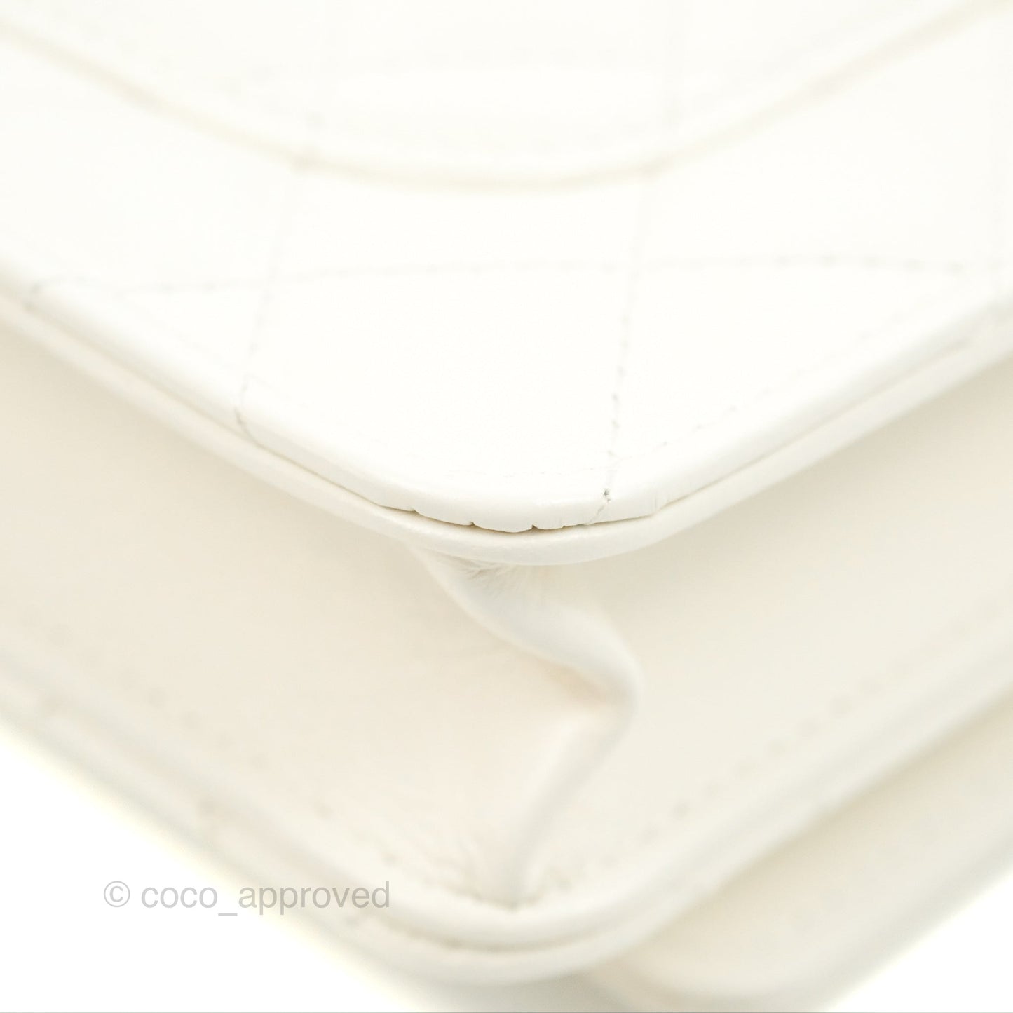 Chanel Rainbow Top Handle Wallet On Chain WOC White Glazed Lambskin 23P