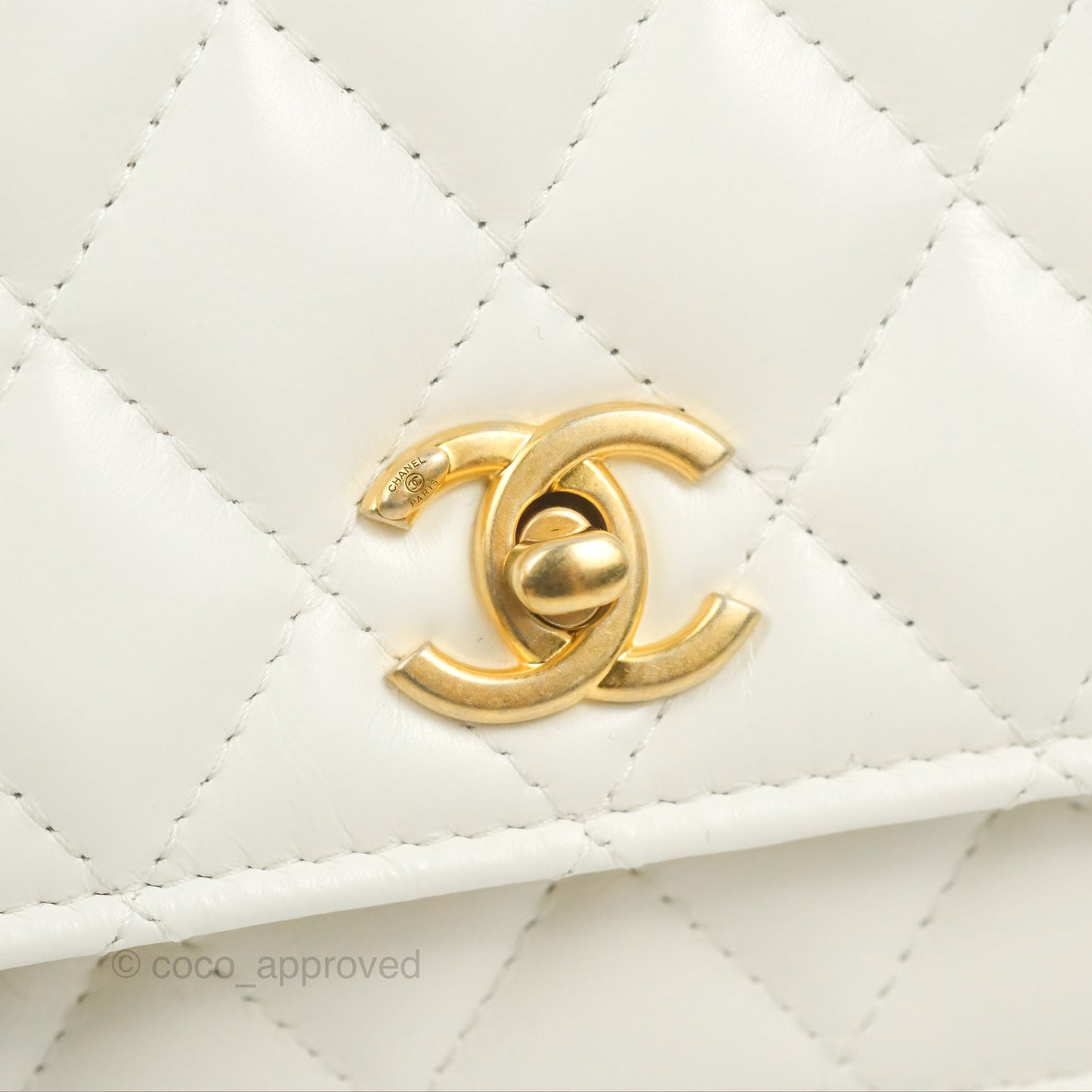 Chanel Rainbow Top Handle Wallet On Chain WOC White Glazed Lambskin 23P