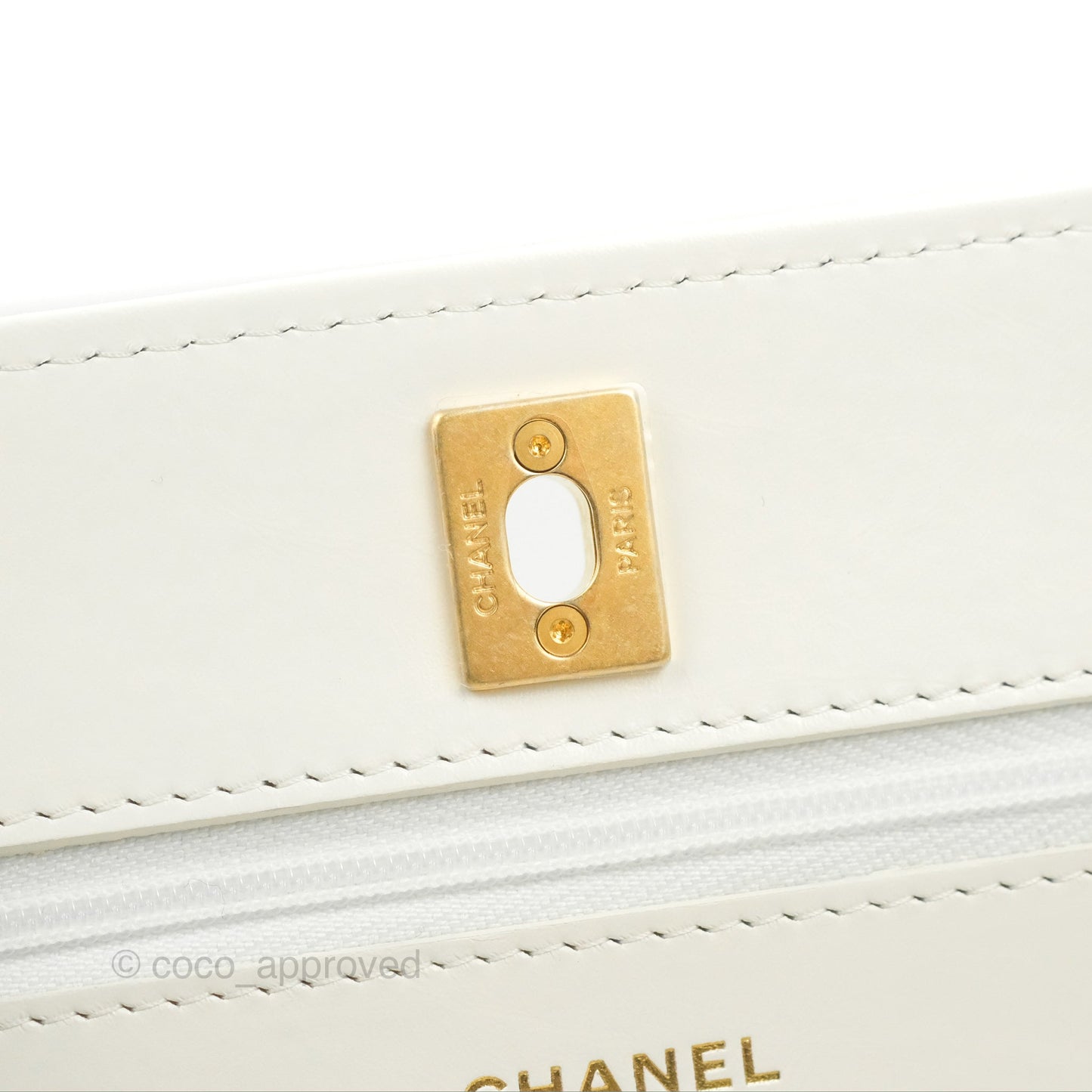 Chanel Rainbow Top Handle Wallet On Chain WOC White Glazed Lambskin 23P