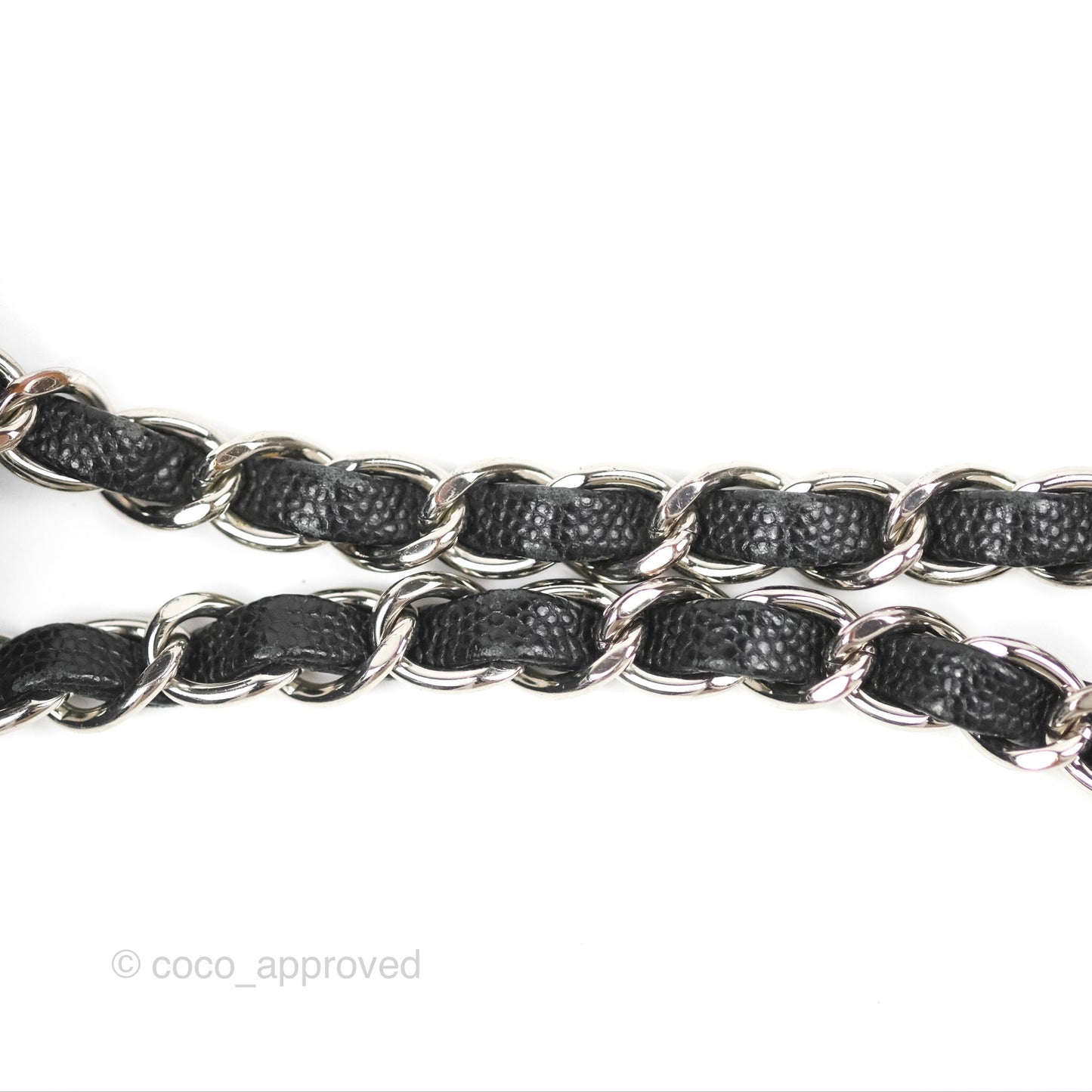 Chanel Quilted Mini Square Flap Black Caviar Silver Hardware