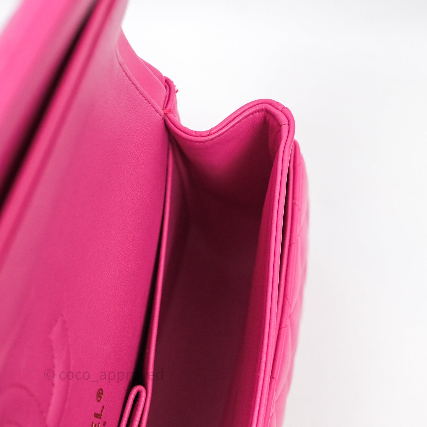 Chanel Classic M/L Medium Flap Quilted Hot Pink Lambskin Gold Hardware