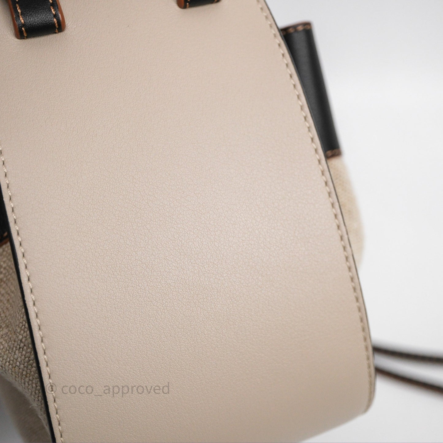 Loewe Mini Hammock Drawstring Beige/ Black Calfskin