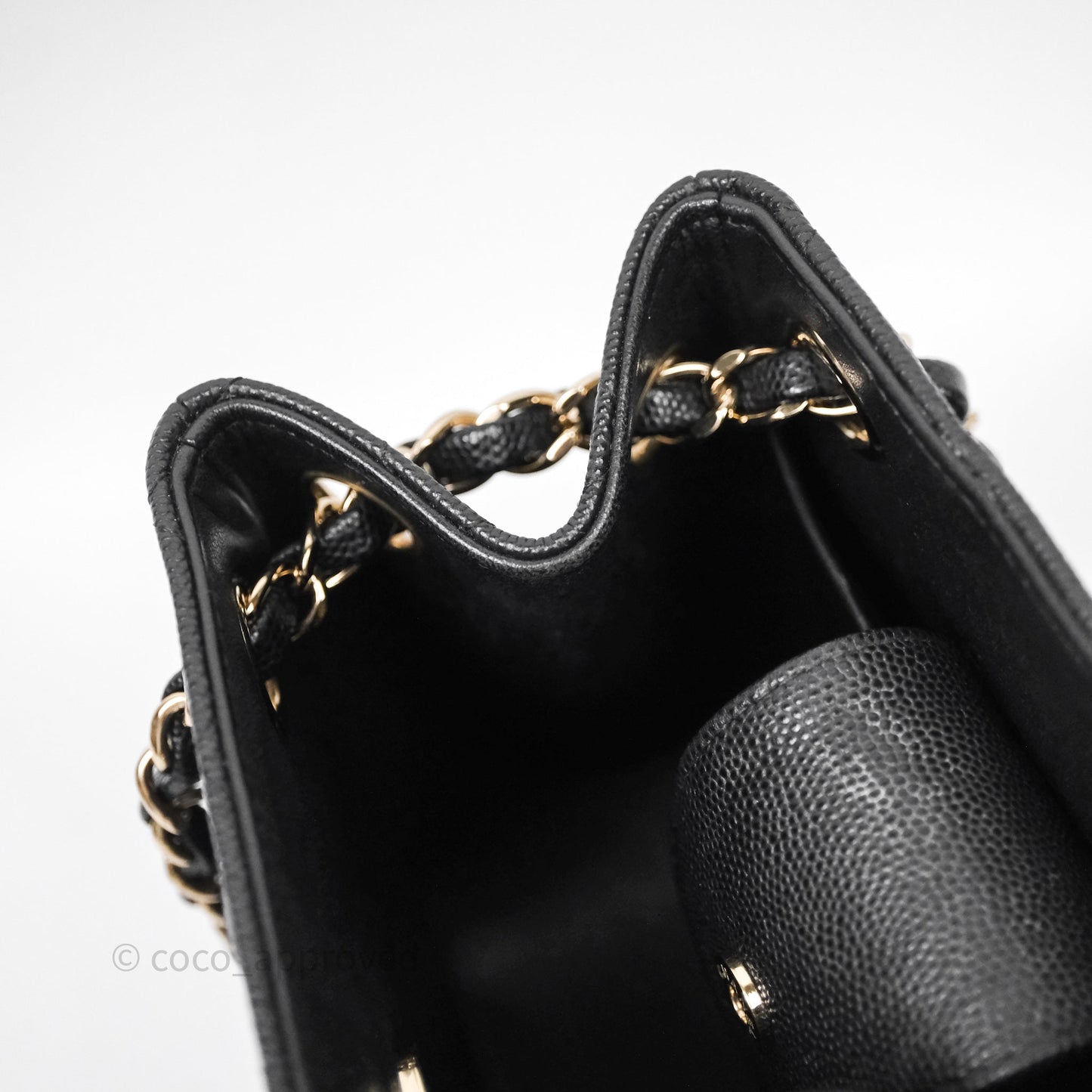 Chanel Mini Bucket Tote Black Caviar Gold Hardware 22S