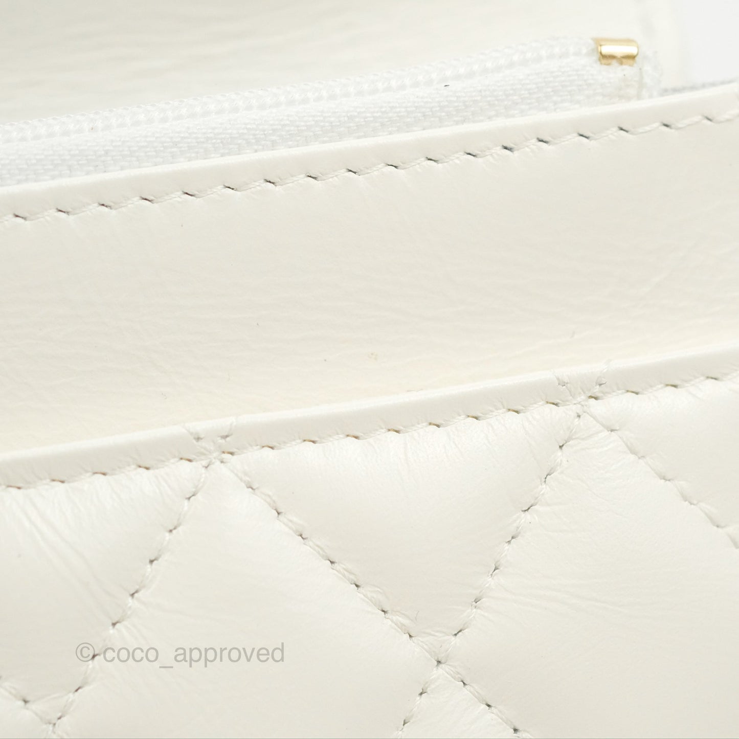 Chanel Rainbow Top Handle Wallet On Chain WOC White Glazed Lambskin 23P