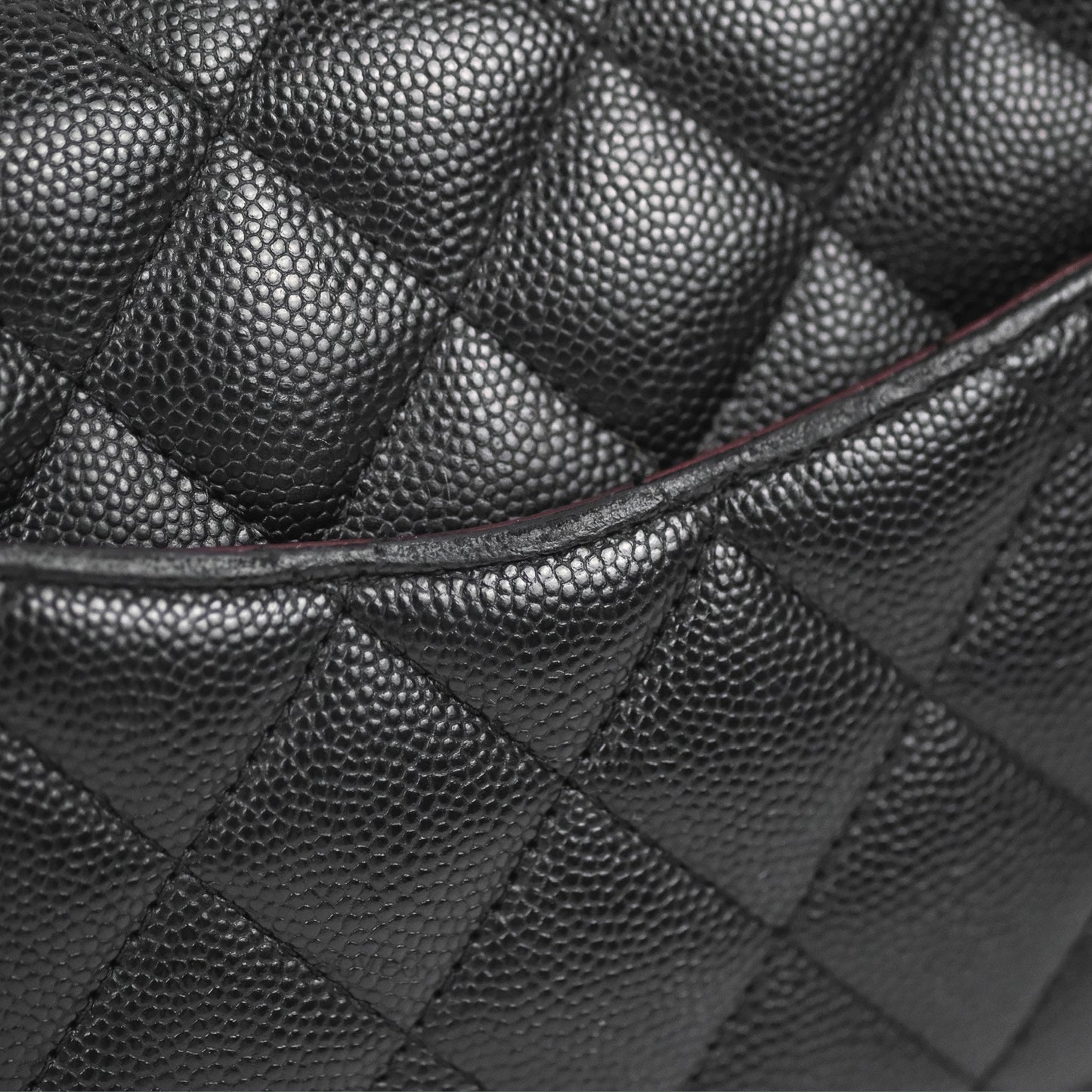 Chanel Quilted Mini Square Flap Black Caviar Silver Hardware