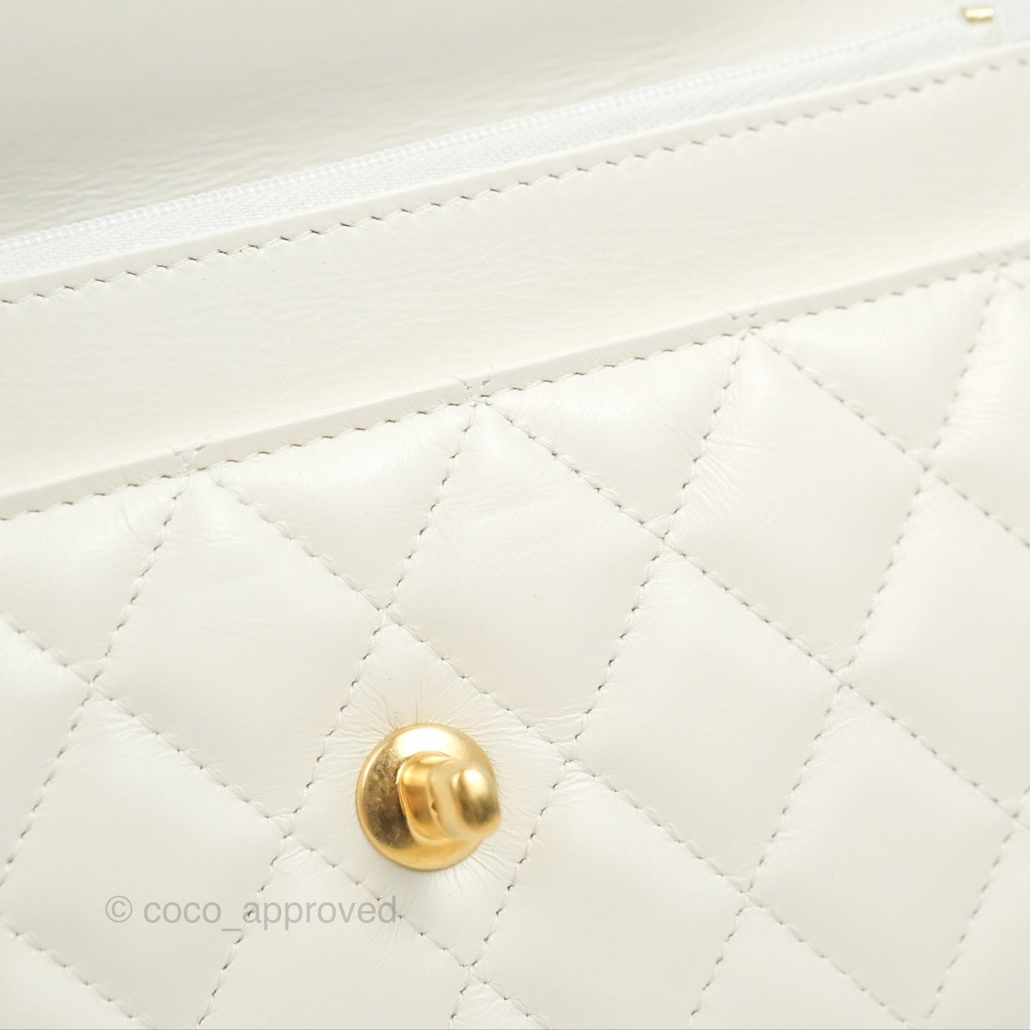 Chanel Rainbow Top Handle Wallet On Chain WOC White Glazed Lambskin 23P