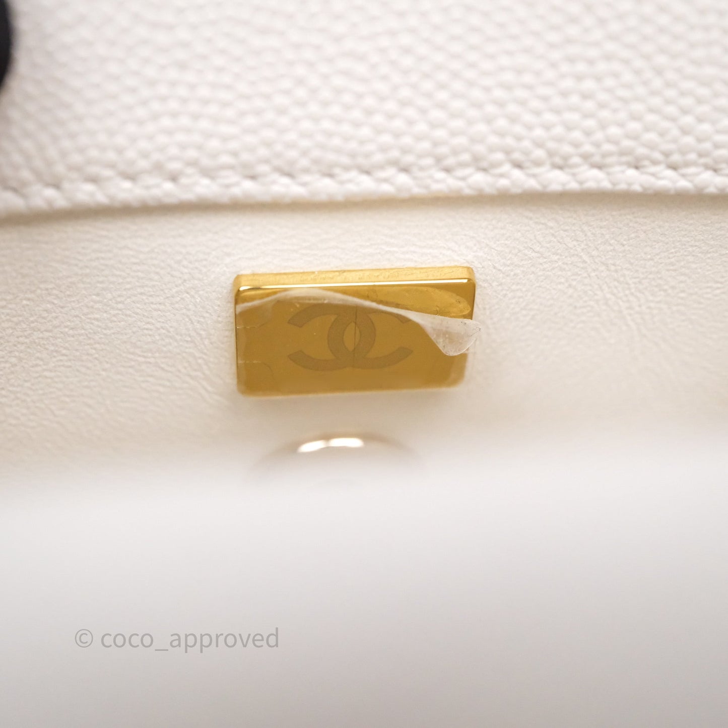 Chanel Mini Coco Handle Quilted Ivory White Caviar Gold Hardware