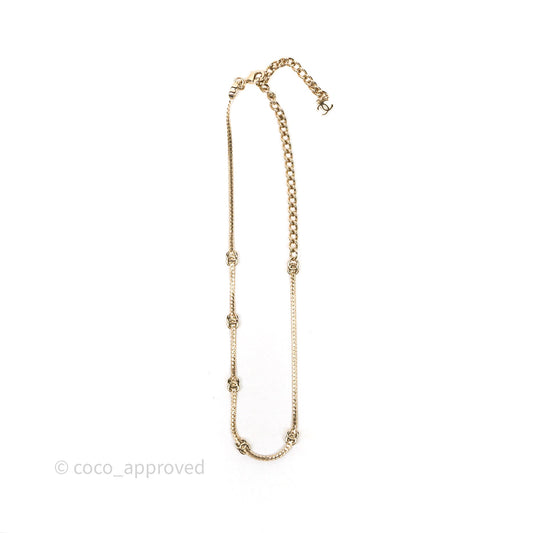 Chanel CC Logo Adjustable Necklace Gold Tone 25V