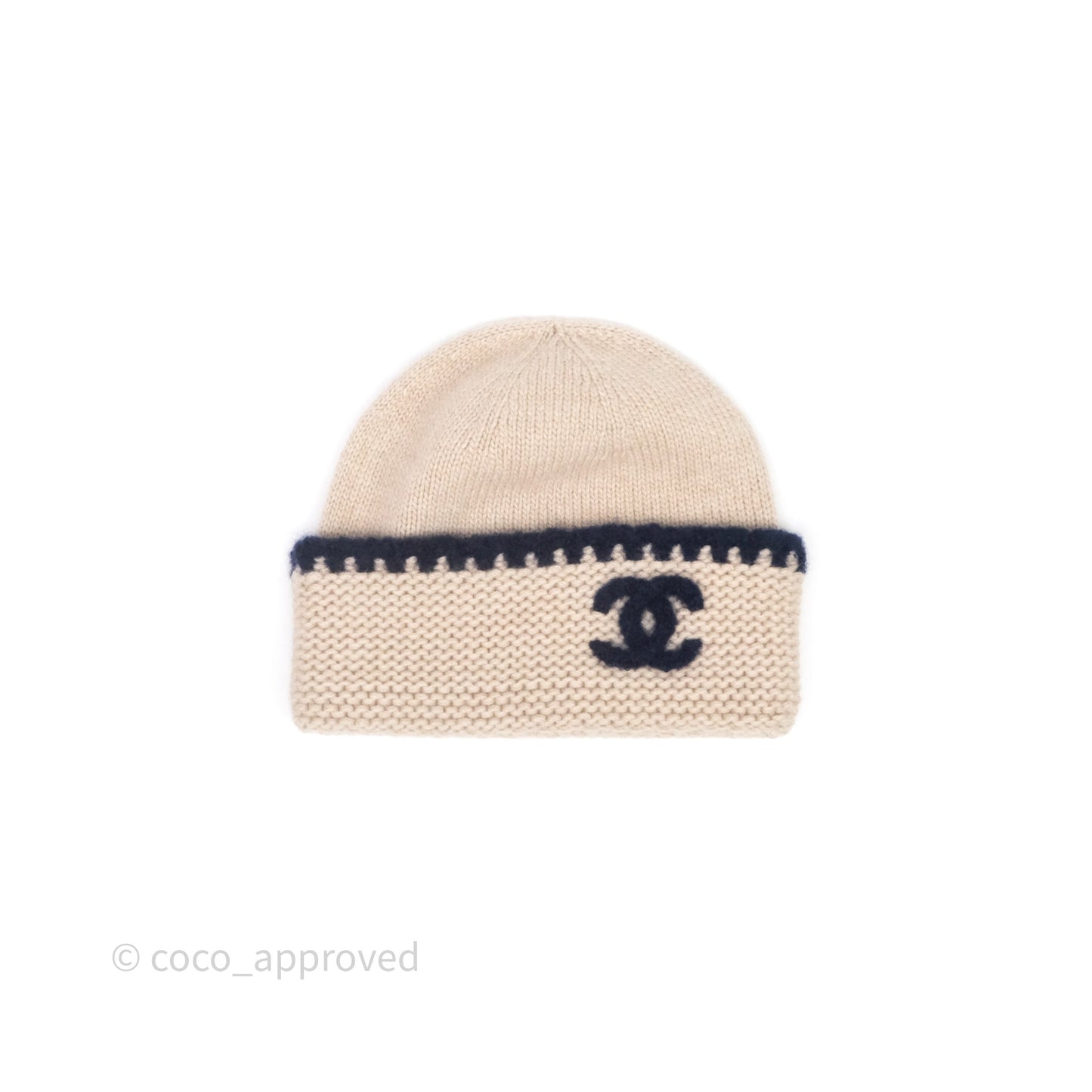 Chanel CC Knit Beanie Beige 23A