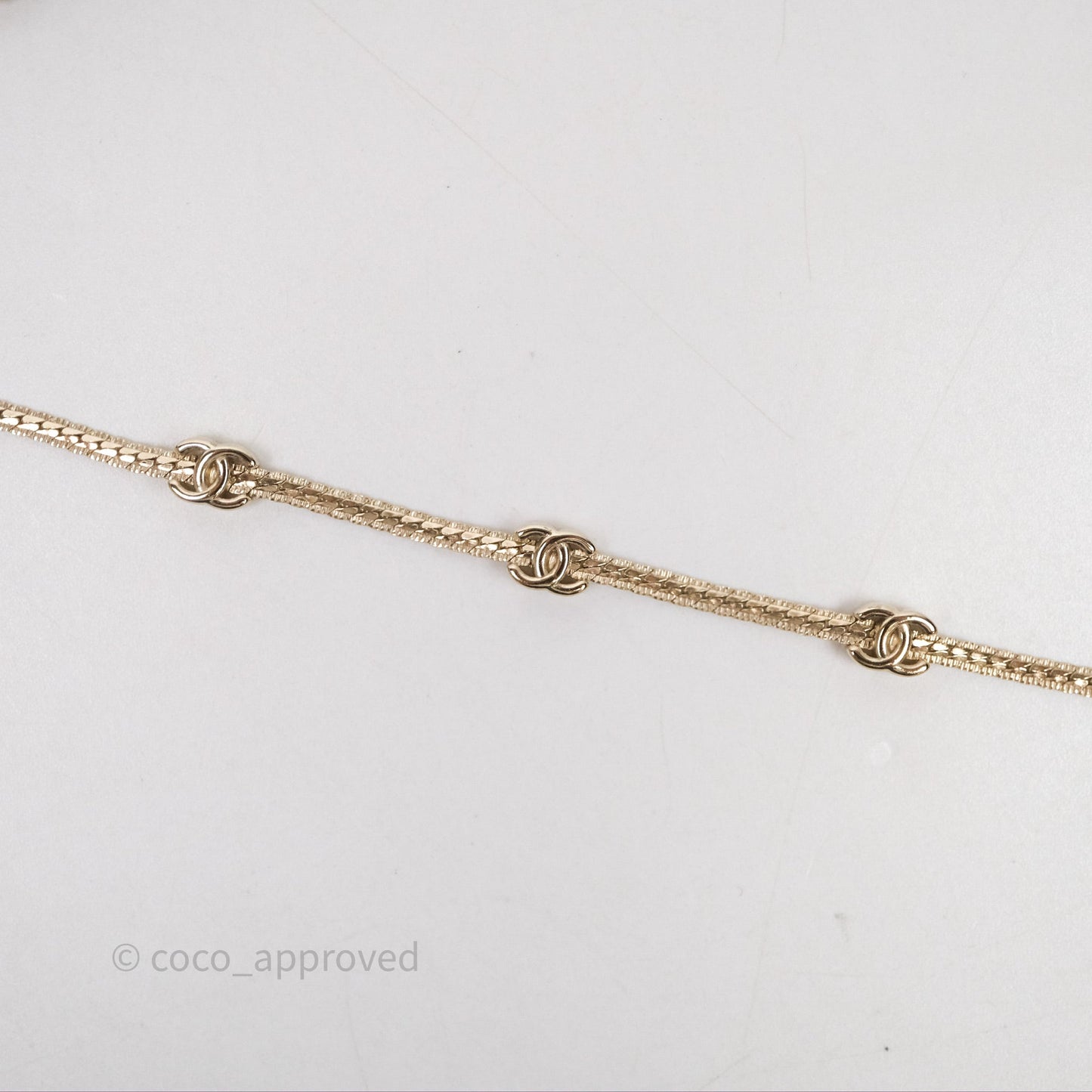 Chanel CC Logo Adjustable Necklace Gold Tone 25V
