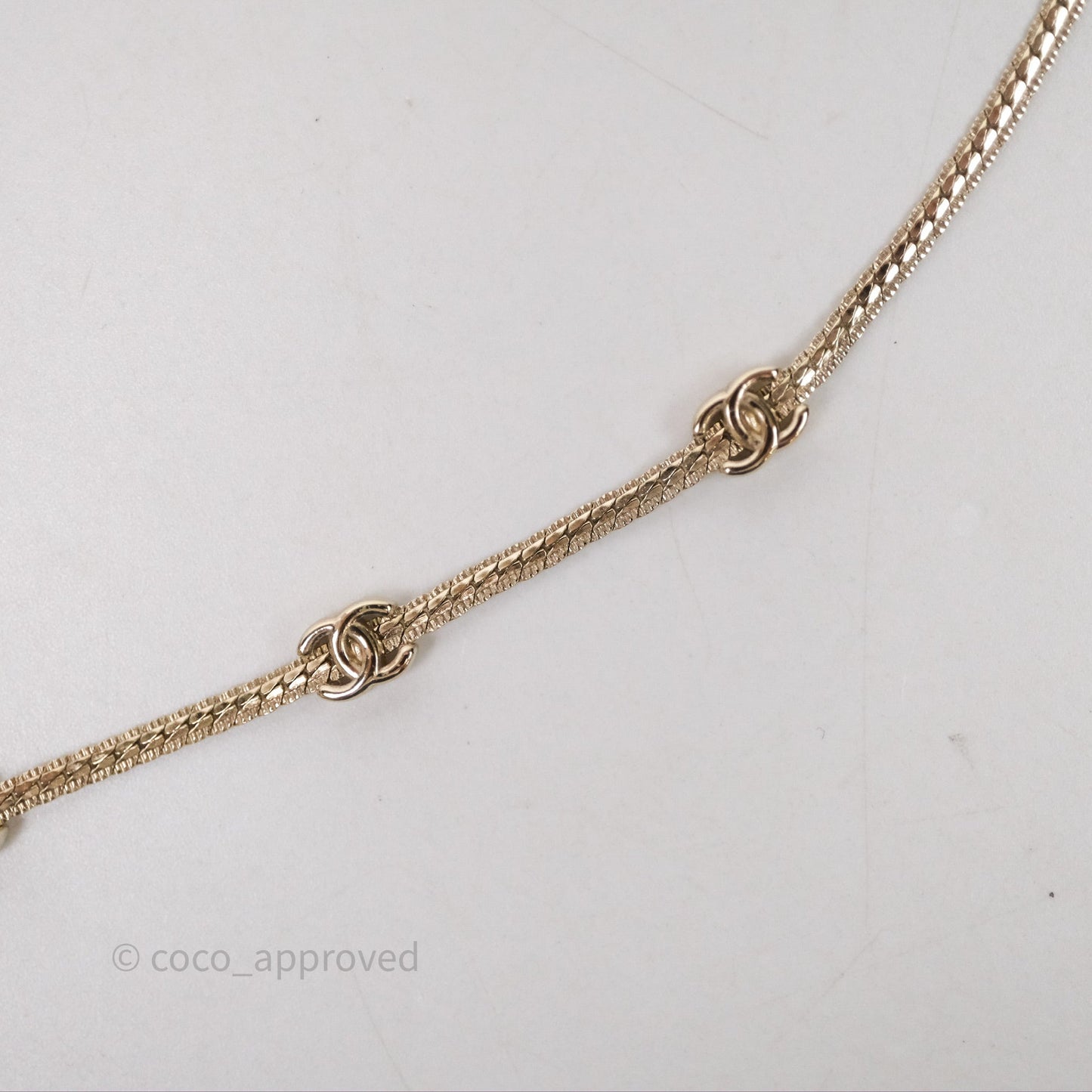 Chanel CC Logo Adjustable Necklace Gold Tone 25V