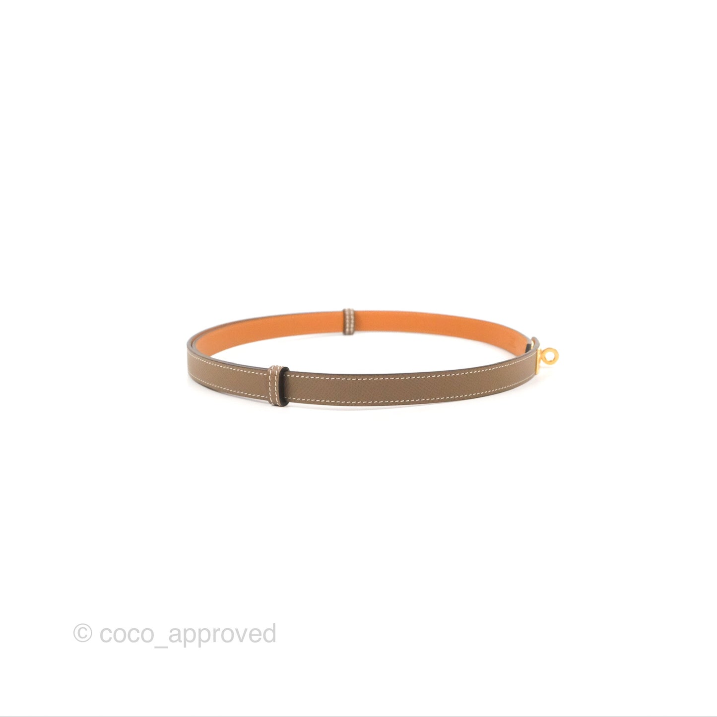 Hermès Epsom Kelly Buckle Belt Etoupe Gold Hardware