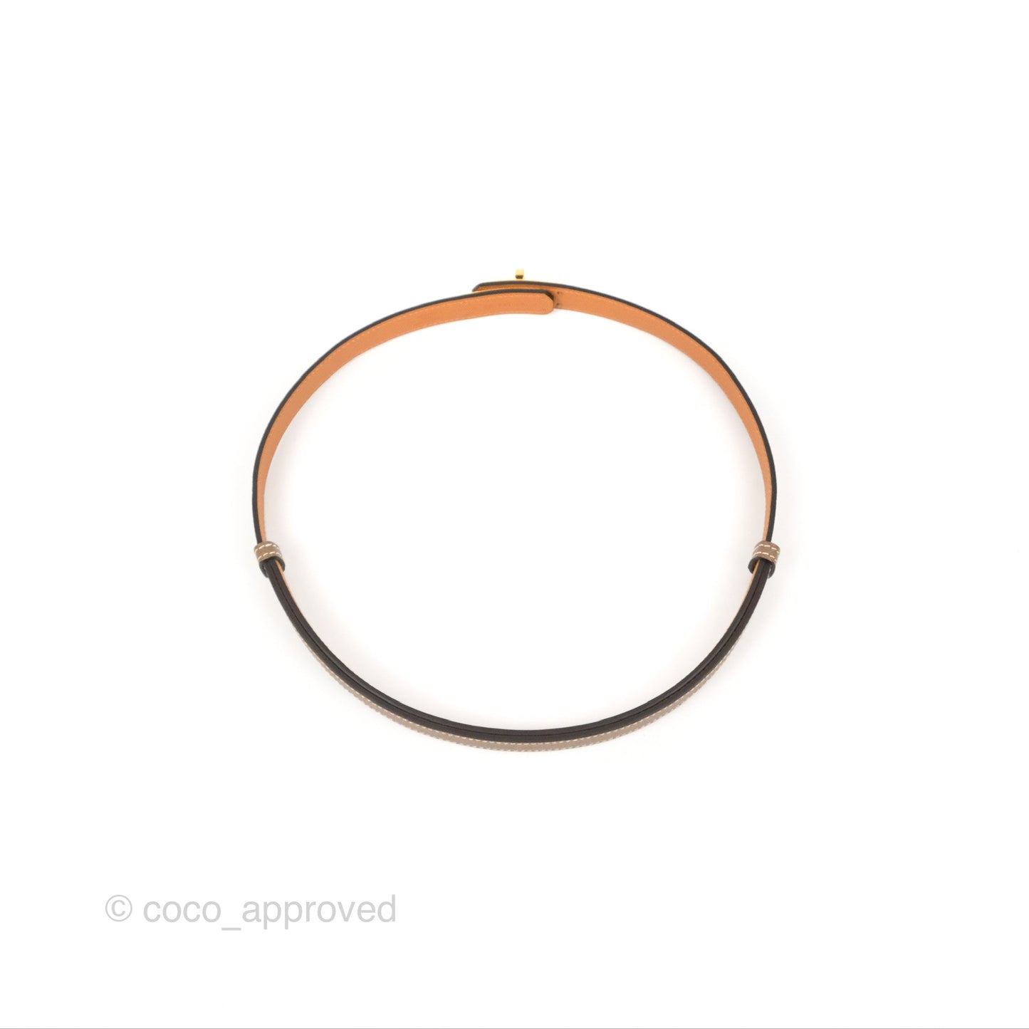 Hermès Epsom Kelly Buckle Belt Etoupe Gold Hardware