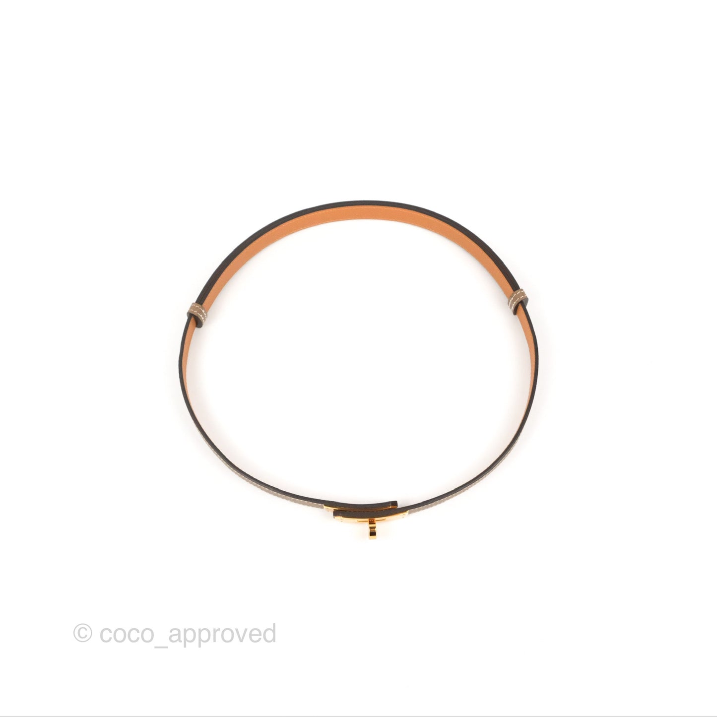 Hermès Epsom Kelly Buckle Belt Etoupe Gold Hardware