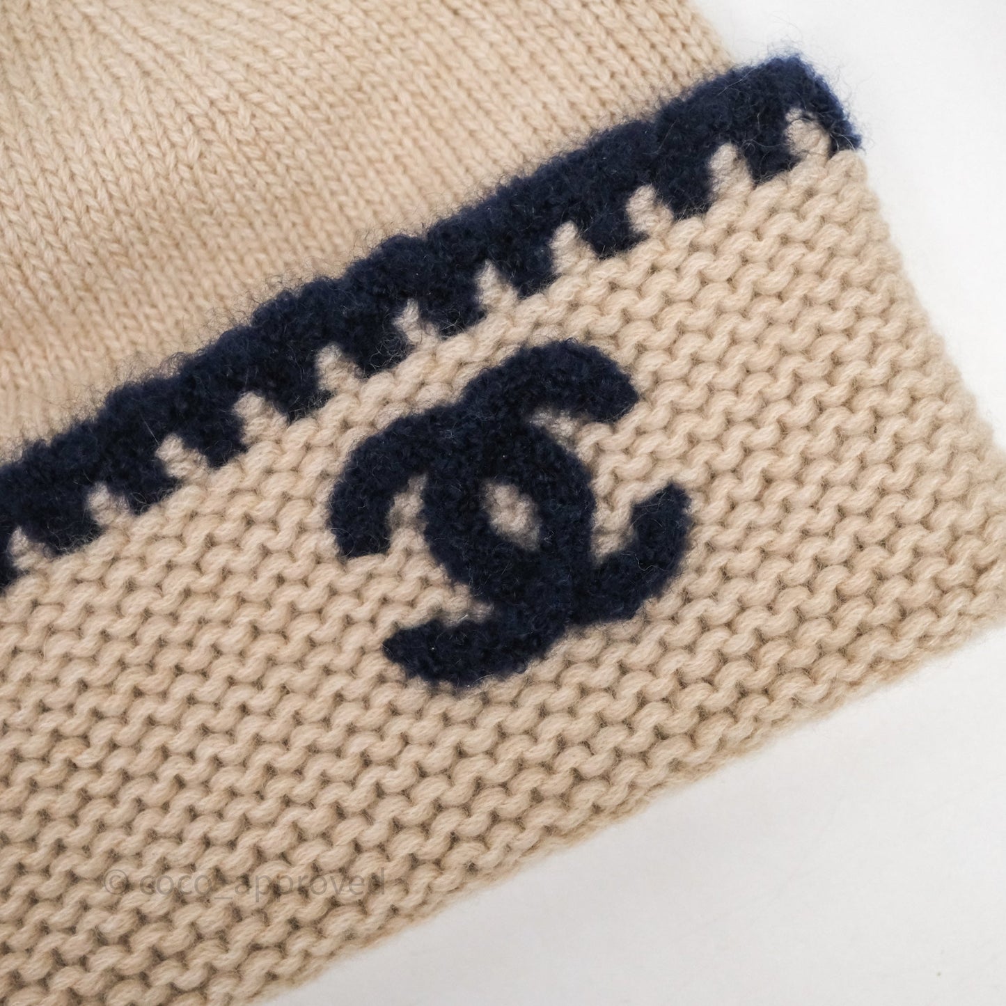 Chanel CC Knit Beanie Beige 23A