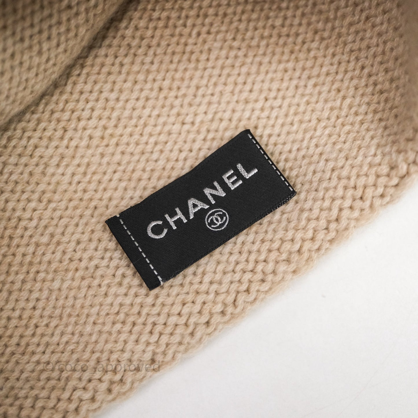 Chanel CC Knit Beanie Beige 23A