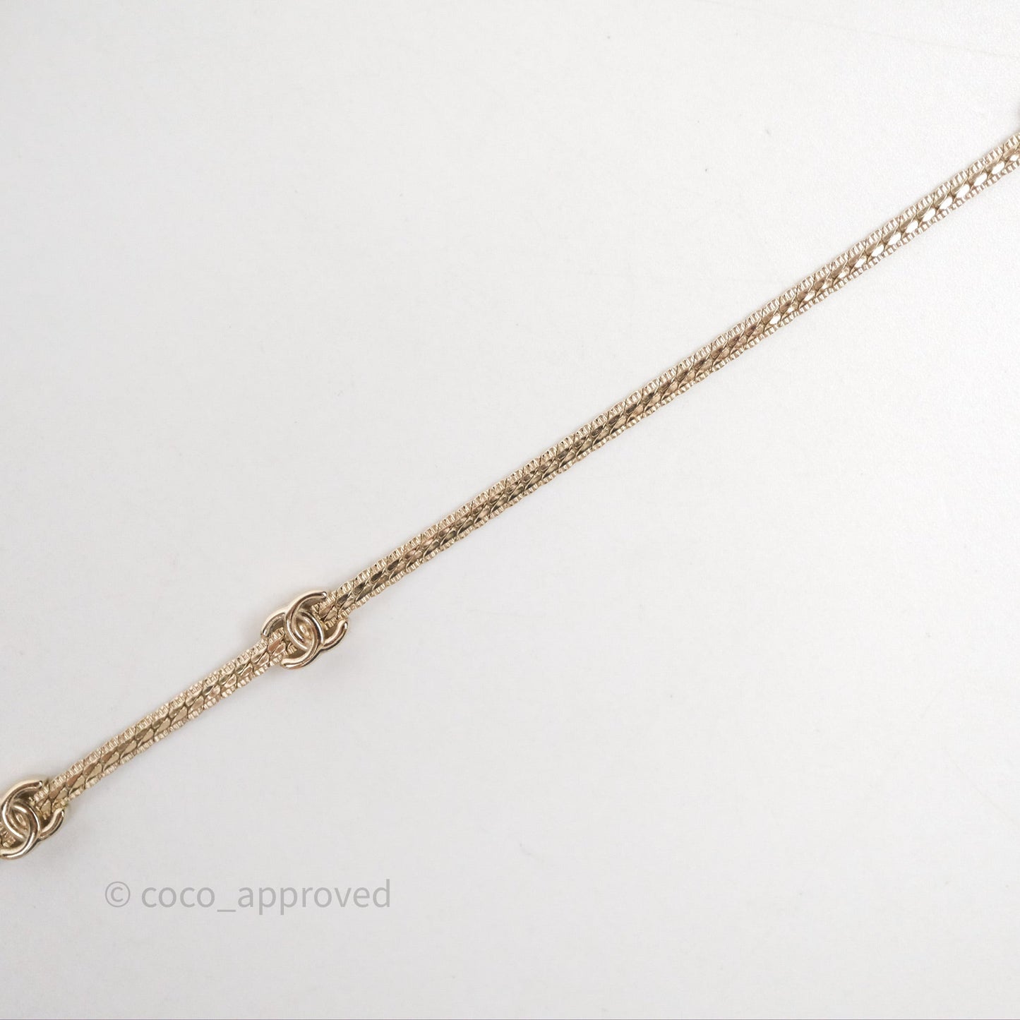 Chanel CC Logo Adjustable Necklace Gold Tone 25V