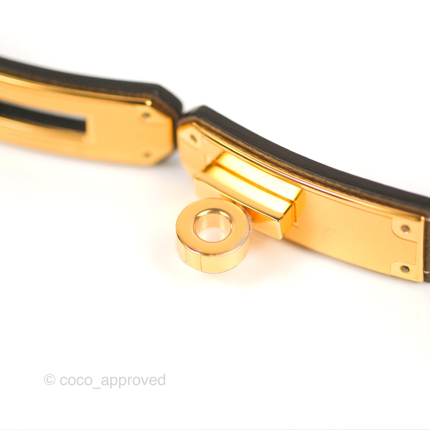 Hermès Epsom Kelly Buckle Belt Etoupe Gold Hardware