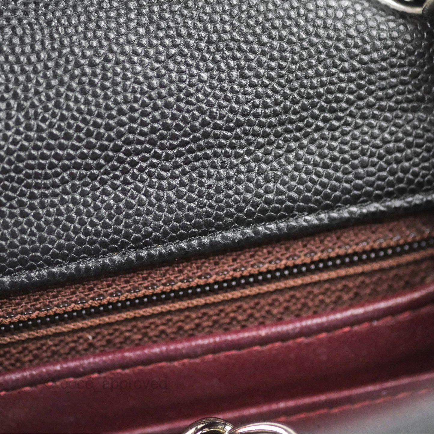 Chanel Quilted Mini Square Flap Black Caviar Silver Hardware