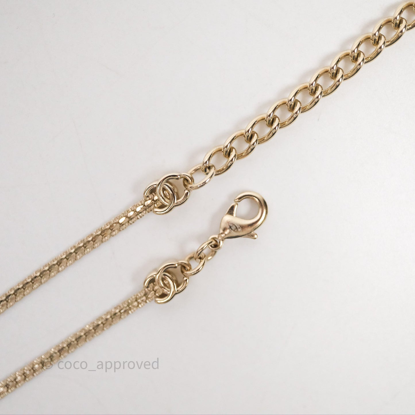 Chanel CC Logo Adjustable Necklace Gold Tone 25V