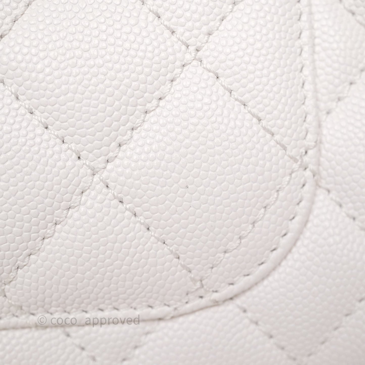Chanel Mini Coco Handle Quilted Ivory White Caviar Gold Hardware