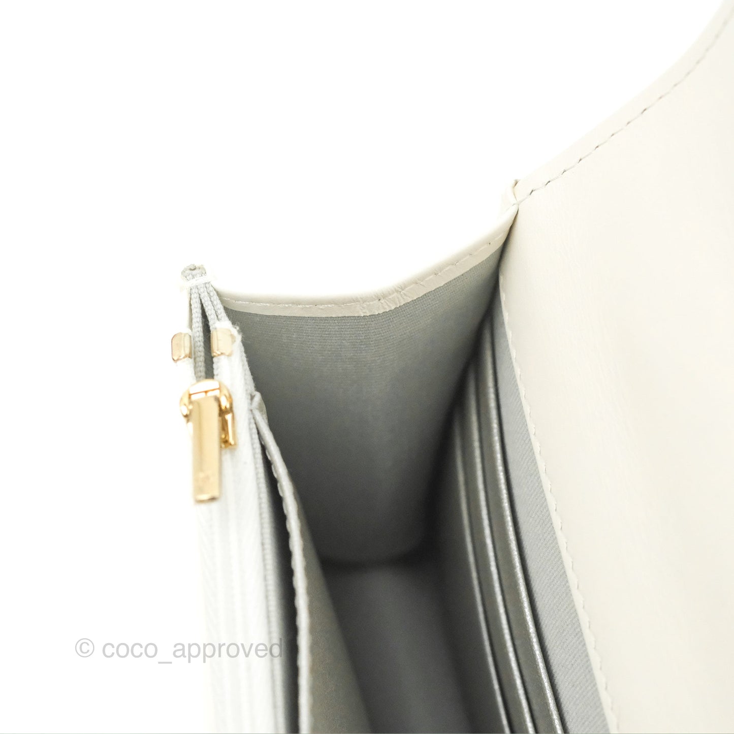 Chanel Rainbow Top Handle Wallet On Chain WOC White Glazed Lambskin 23P