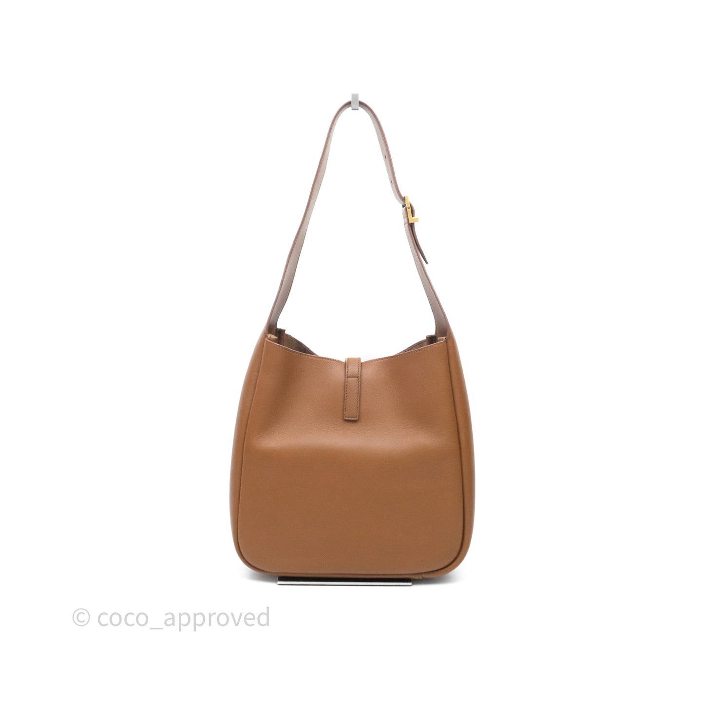 Saint Laurent LE 5 à 7 Supple Small Brown Grained Leather Gold Hardware