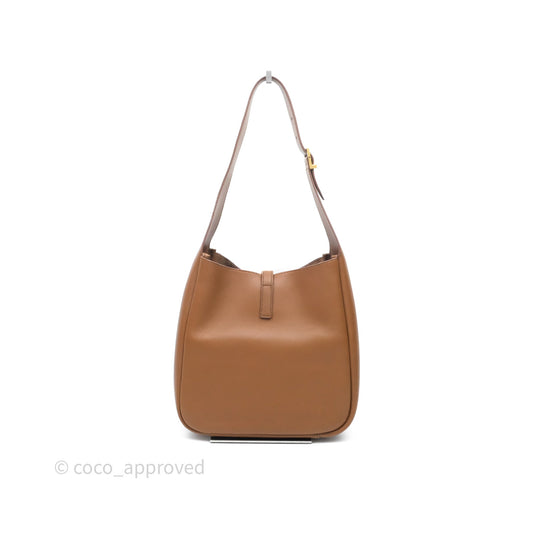 Saint Laurent LE 5 à 7 Supple Small Brown Grained Leather Gold Hardware