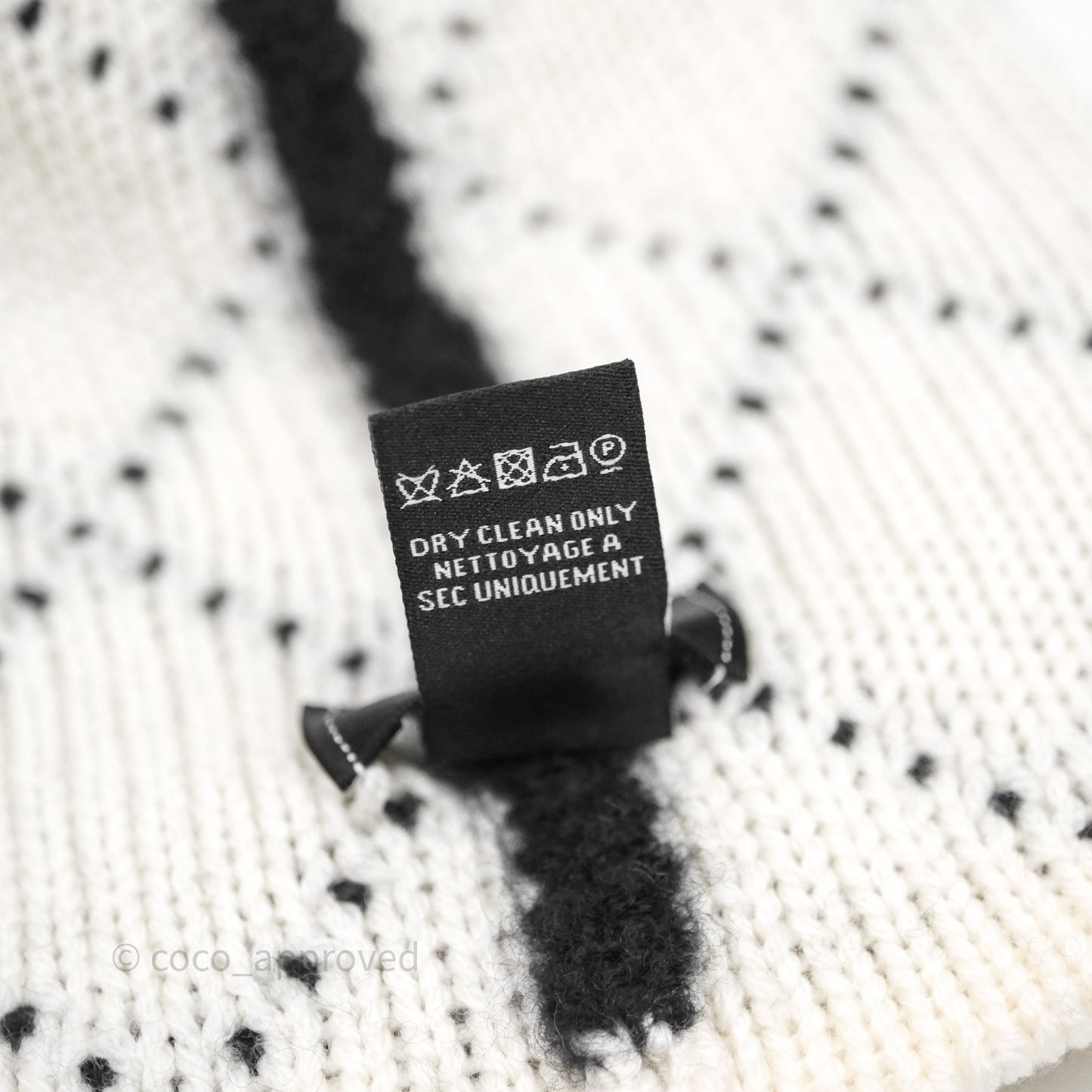 Chanel Logo Knit Beanie Black White