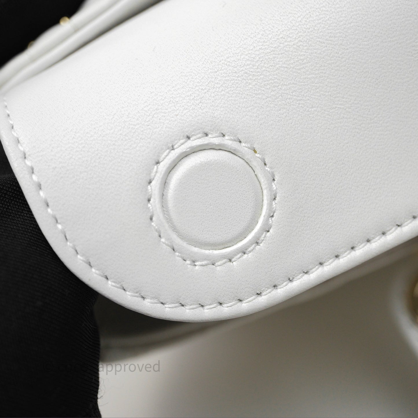 Christian Dior Medium Lady D-Joy Bag Butterfly White Lambskin Cannage Gold Hardware