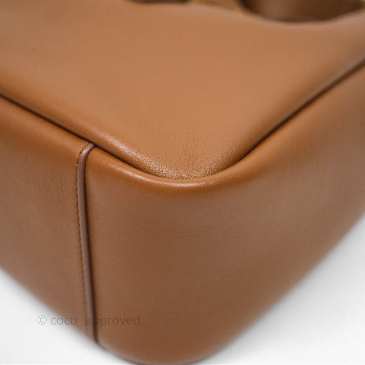 Saint Laurent LE 5 à 7 Supple Small Brown Grained Leather Gold Hardware