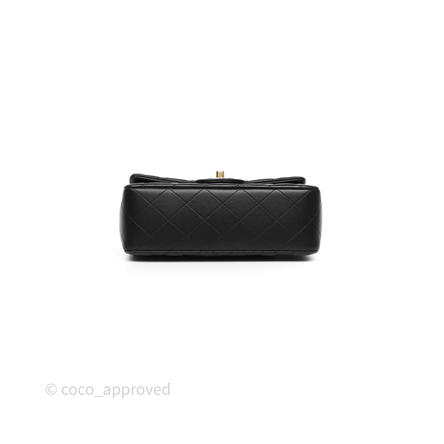 Chanel Top Handle Mini Rectangular Flap Black Lambskin Gold Hardware