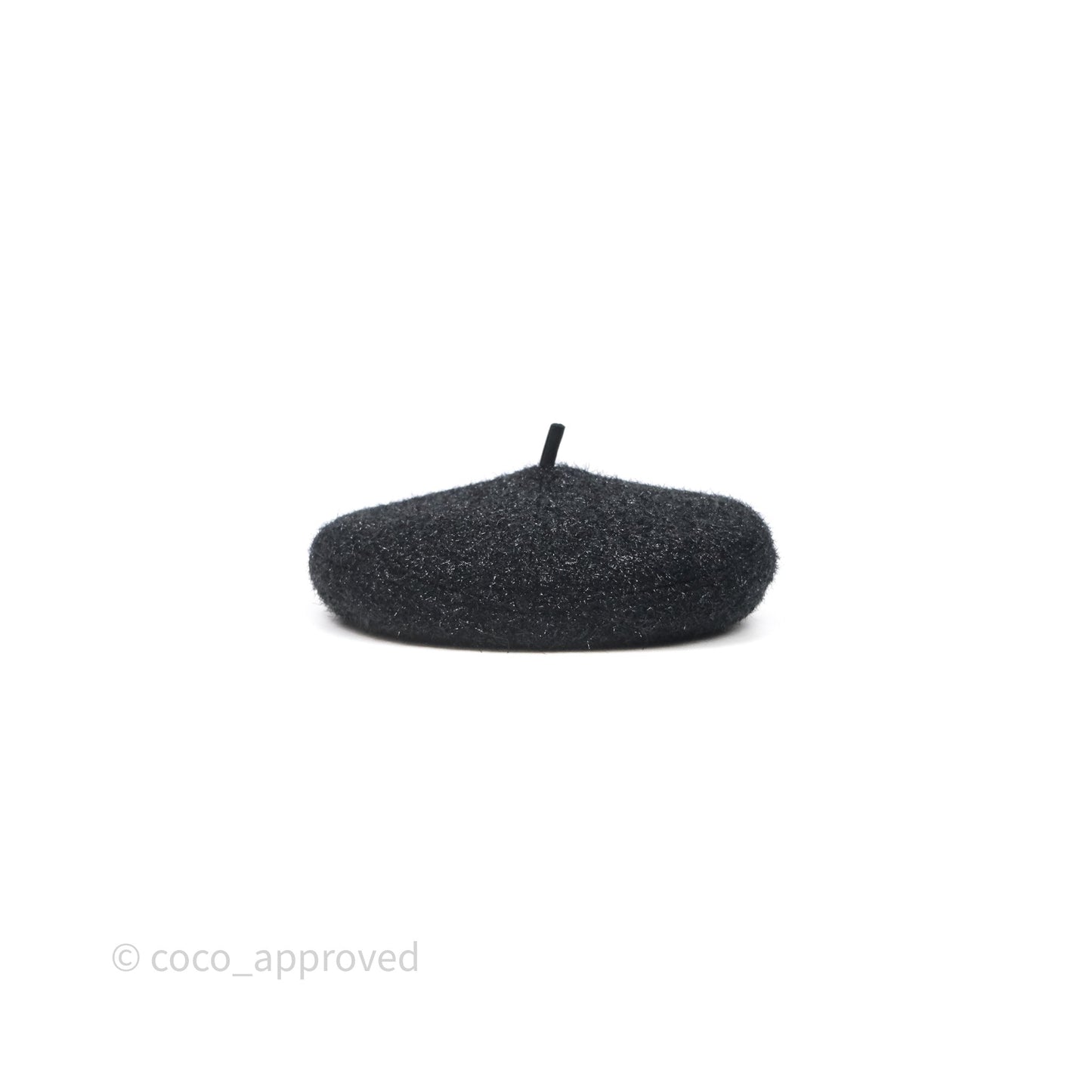 Chanel CC Black Glitter Beret