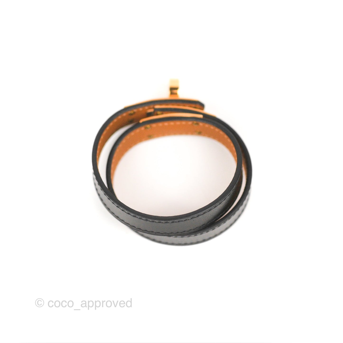 Hermès Kelly Double Tour Bracelet Black Swift Rose Gold Hardware