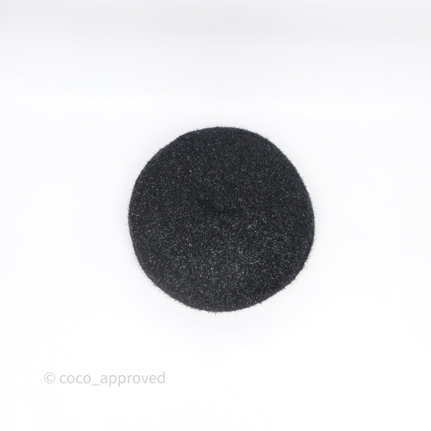 Chanel CC Black Glitter Beret
