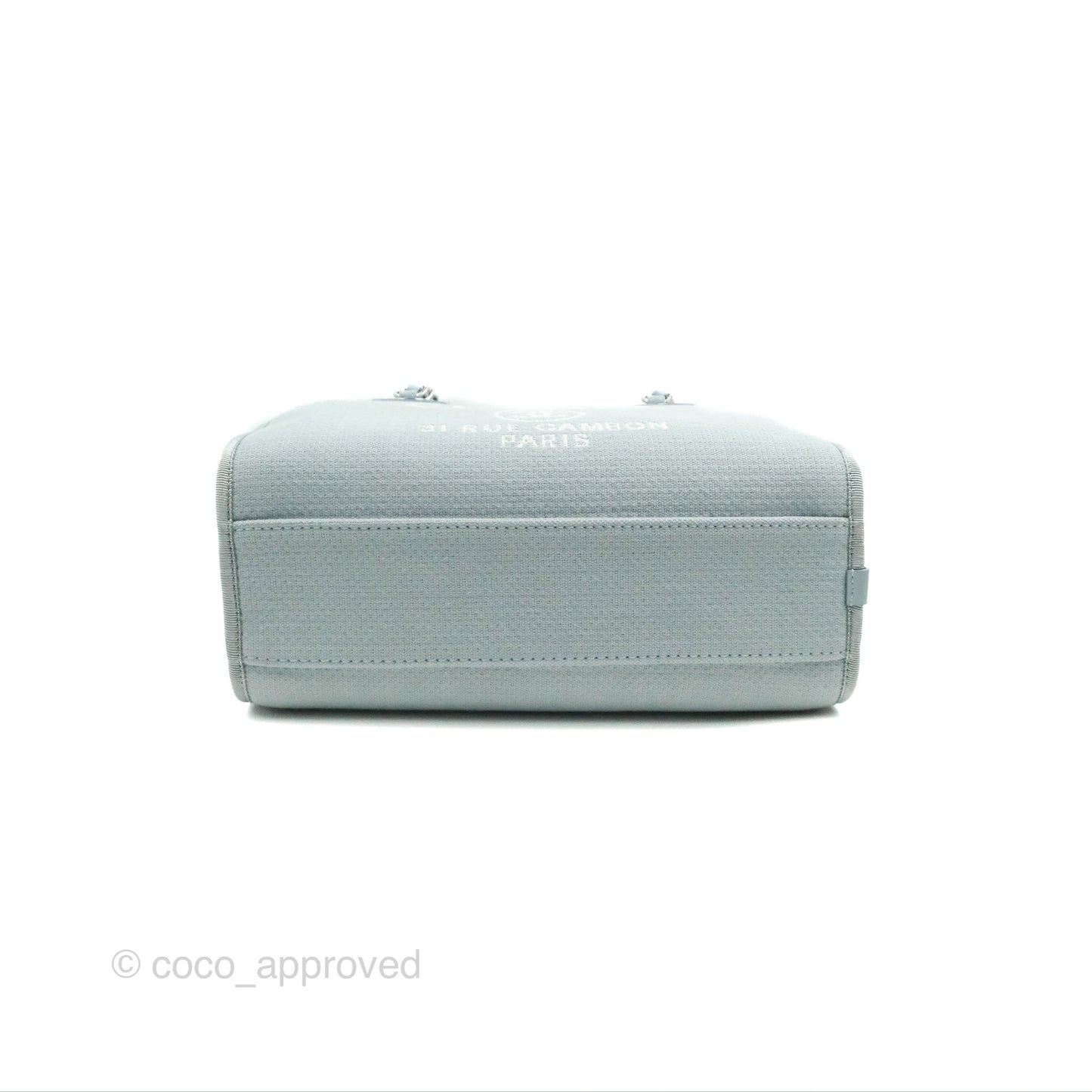 Chanel Deauville Bowling Bag Light Blue Silver Hardware 22c