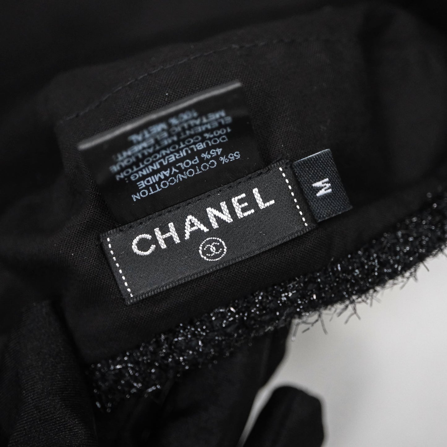 Chanel CC Black Glitter Beret