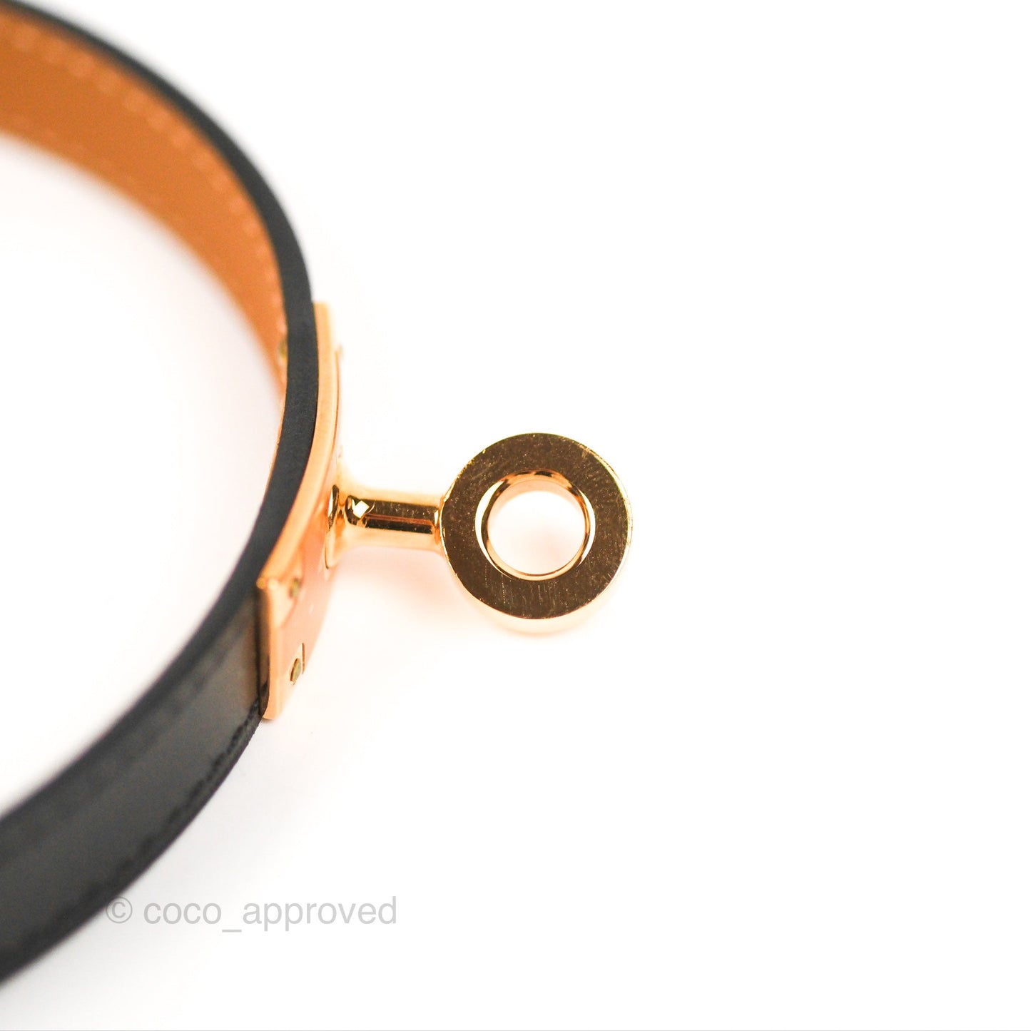 Hermès Kelly Double Tour Bracelet Black Swift Rose Gold Hardware