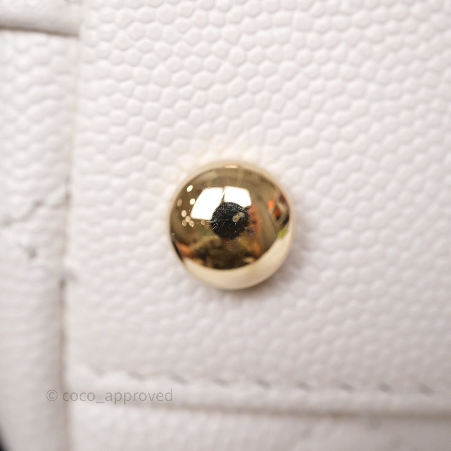 Chanel Mini Coco Handle Quilted Ivory White Caviar Gold Hardware