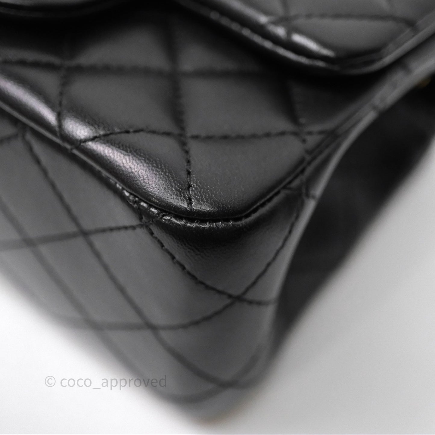 Chanel Pearl Crush Mini Square Quilted Black Lambskin Aged Gold Hardware