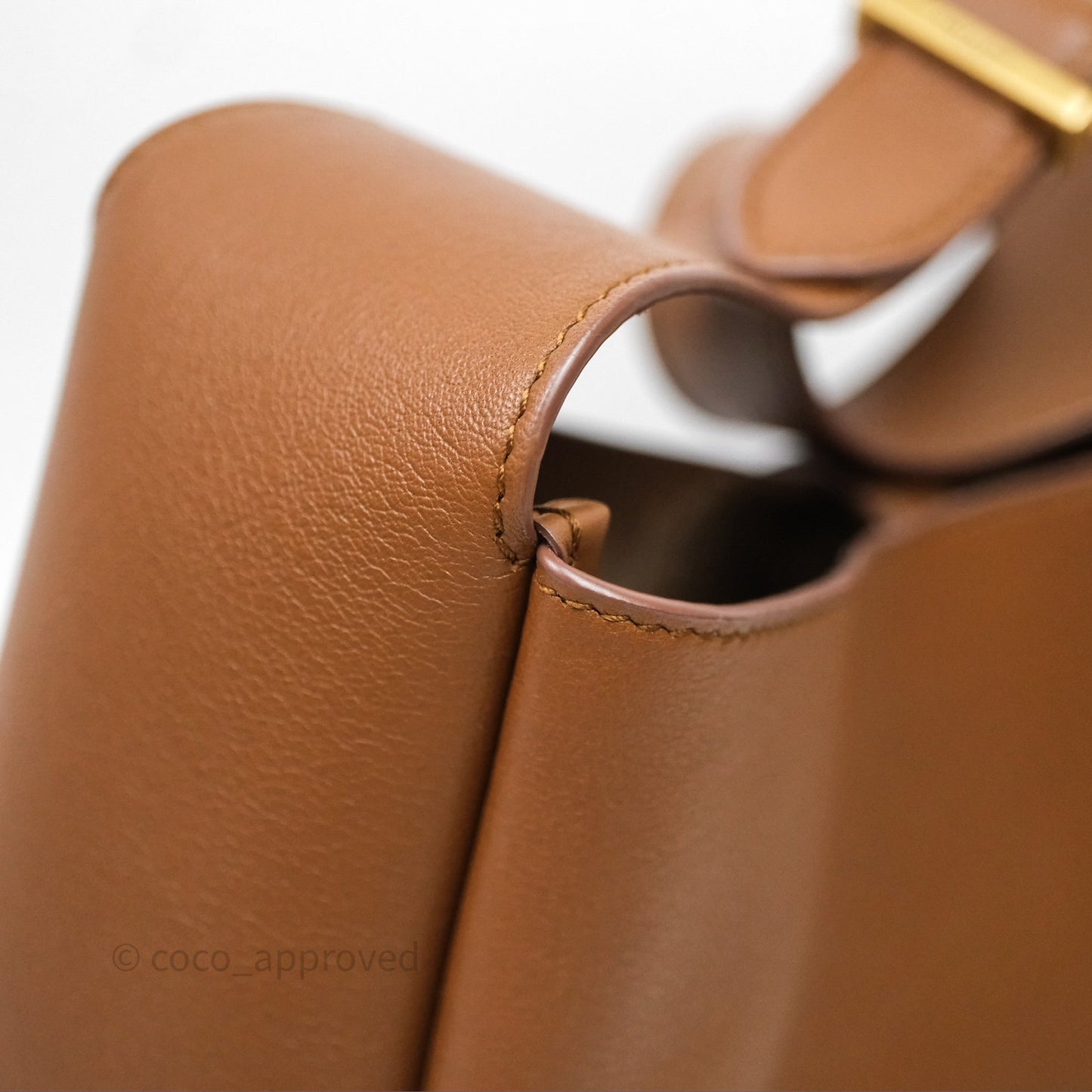 Saint Laurent LE 5 à 7 Supple Small Brown Grained Leather Gold Hardware