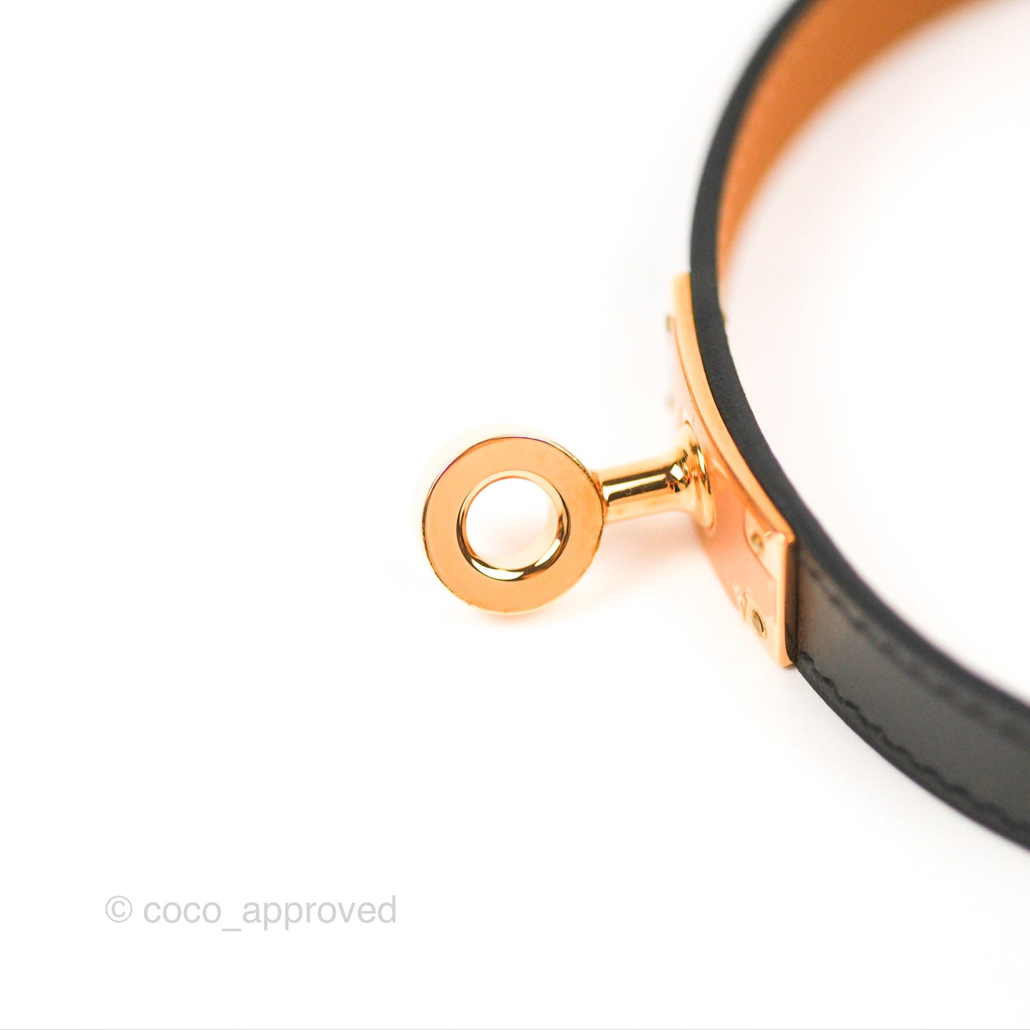 Hermès Kelly Double Tour Bracelet Black Swift Rose Gold Hardware