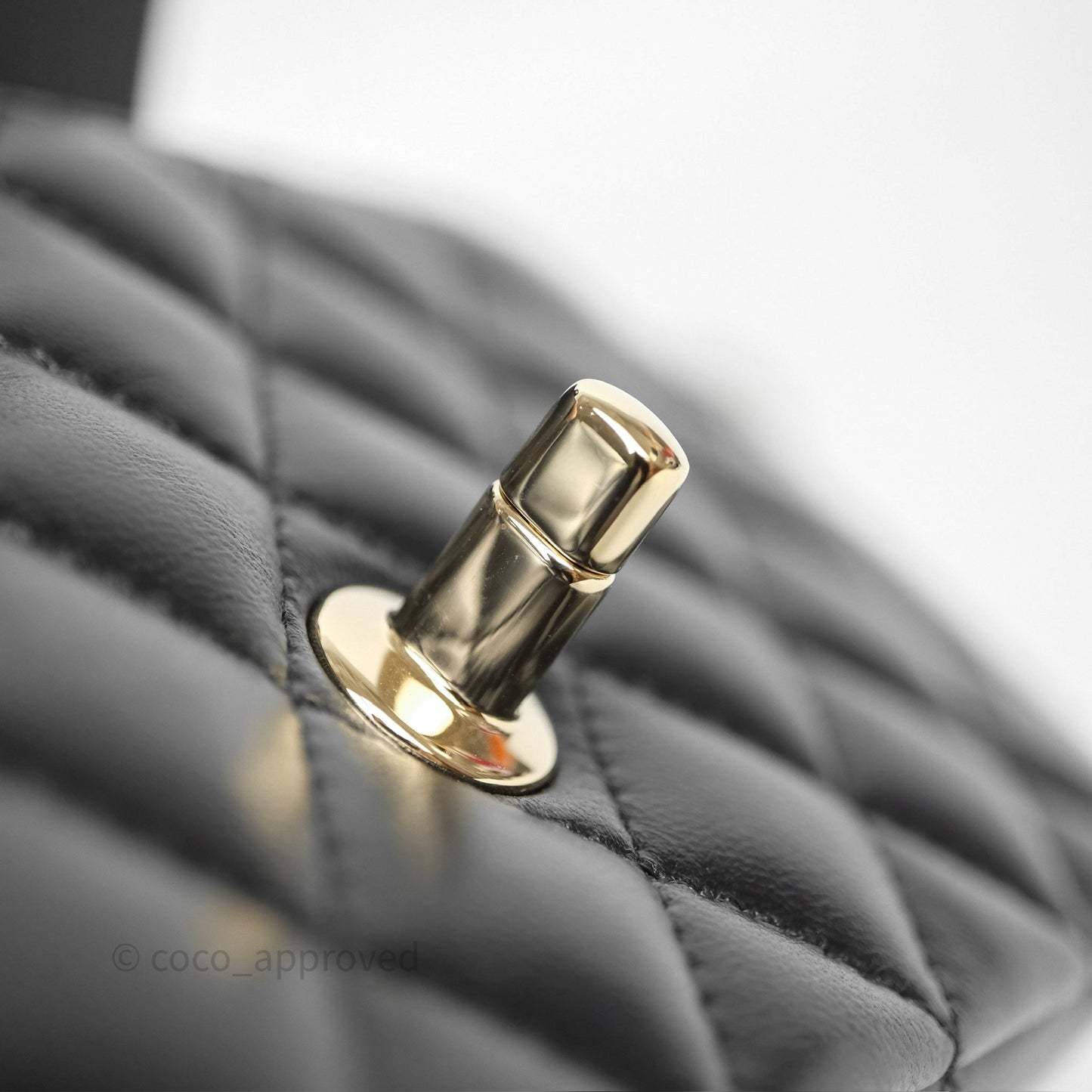Chanel Top Handle Mini Rectangular Flap Black Lambskin Gold Hardware